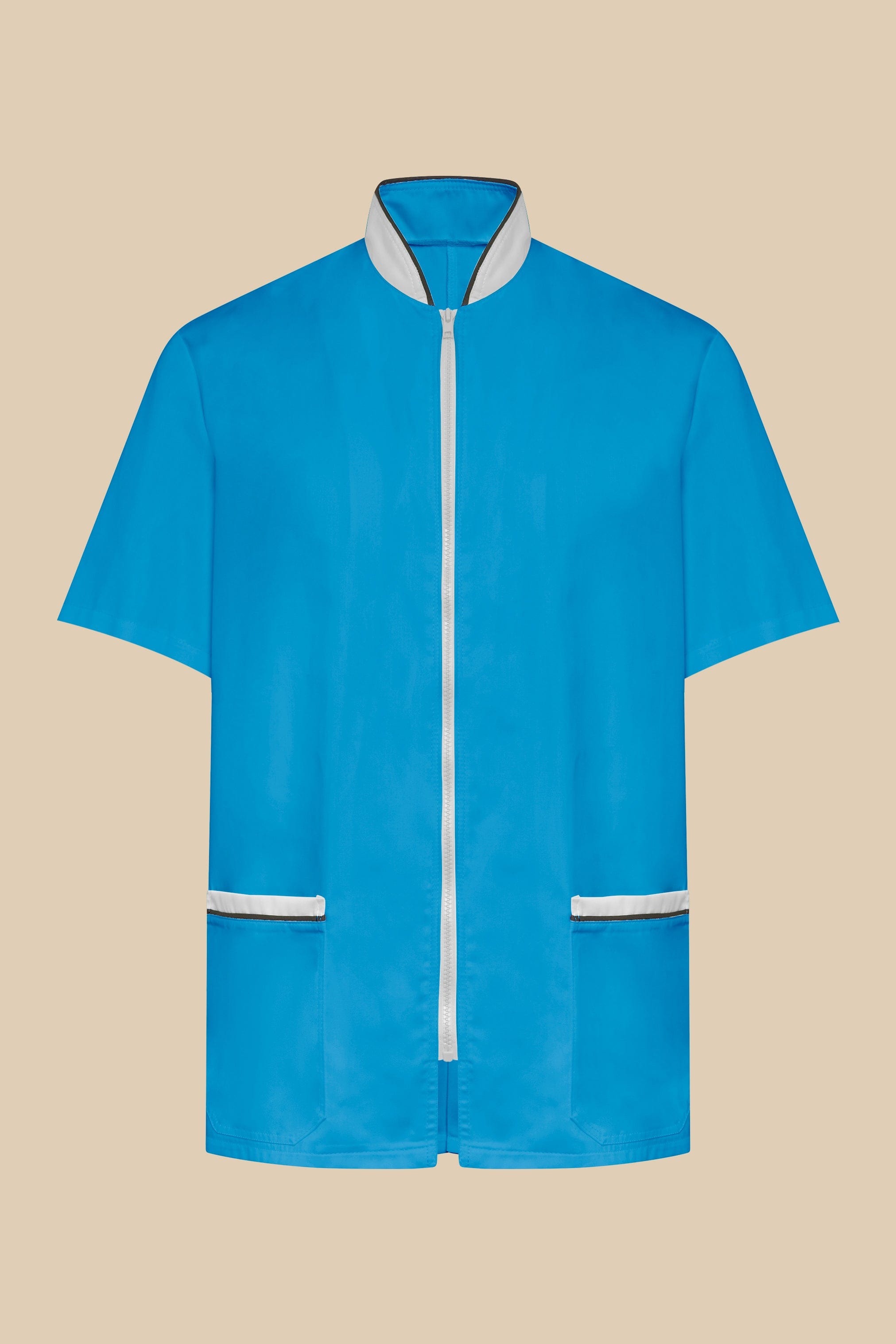 SRC Création Blouse Médicale Blouse médicale turquoise et blanc homme fermeture éclair - PRESPO