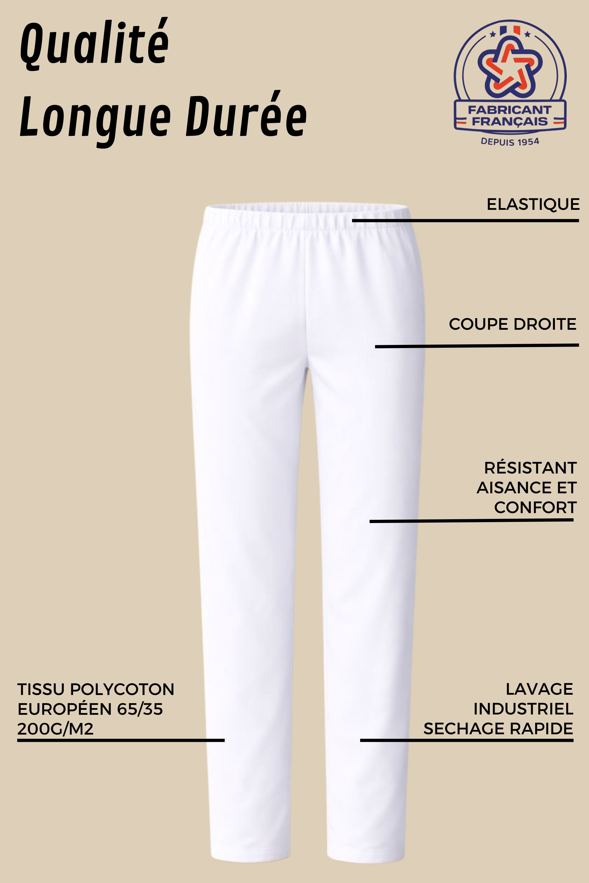 SRC Création pantalon médical Pantalon médical Blanc mixte - 1020