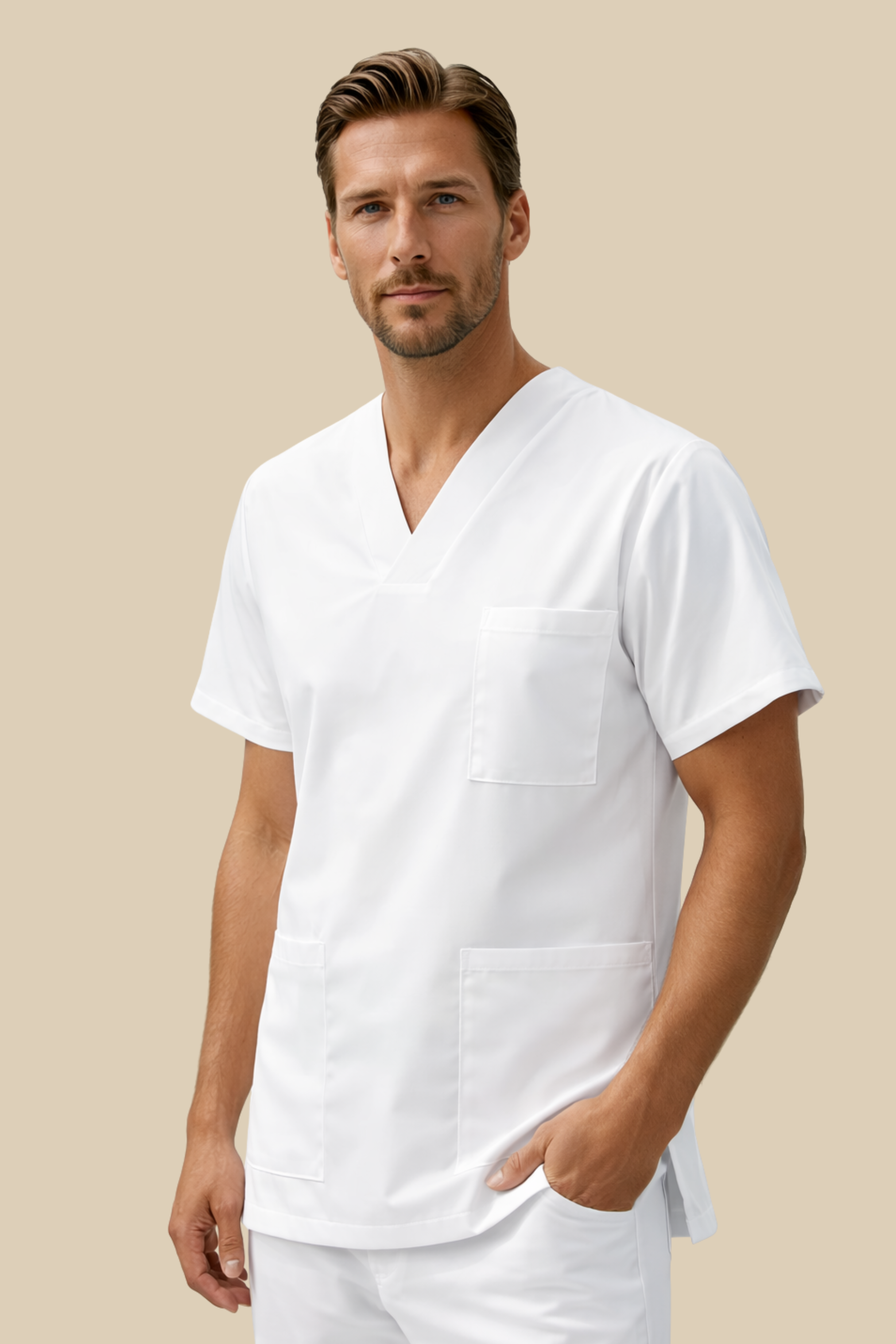 SRC Création Tunique médicale Pack de 3 tuniques médicales blanches à col V - 7797