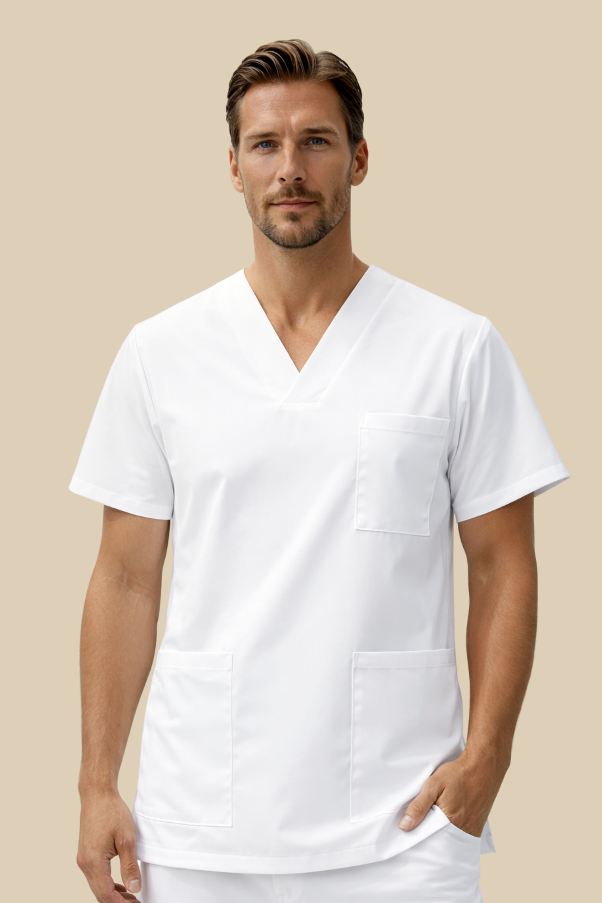 SRC Création Tunique médicale Tunique médicale blanche col V - 7797