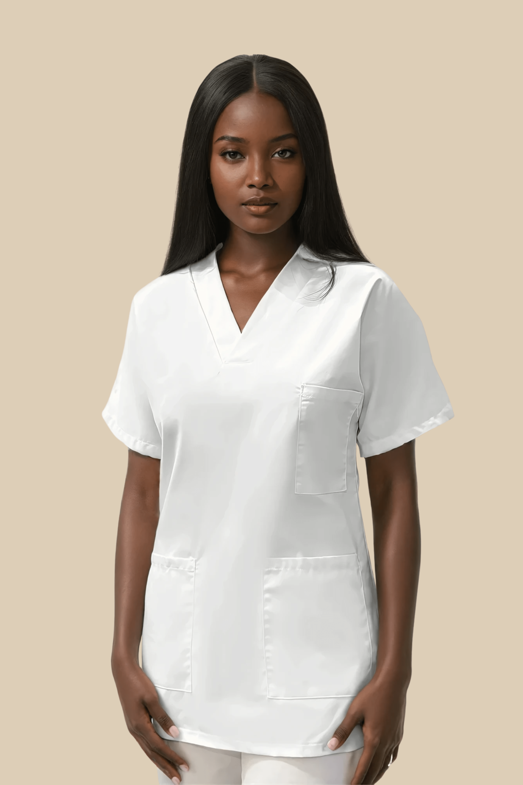 SRC Création Tunique médicale Tunique médicale Femme col V blanc - 7797F