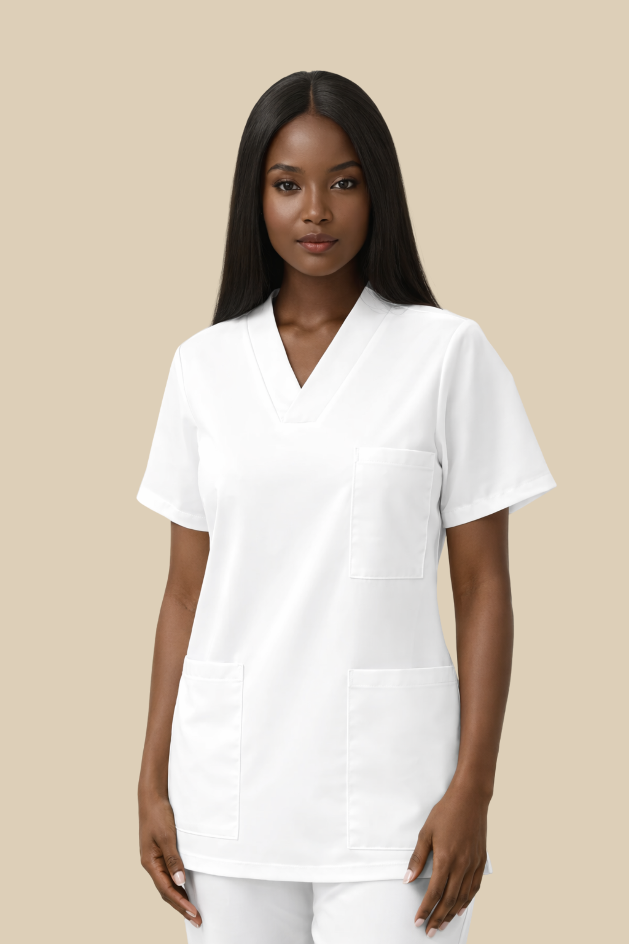 SRC Création Tunique médicale Tunique médicale Femme col V blanc - 7797F