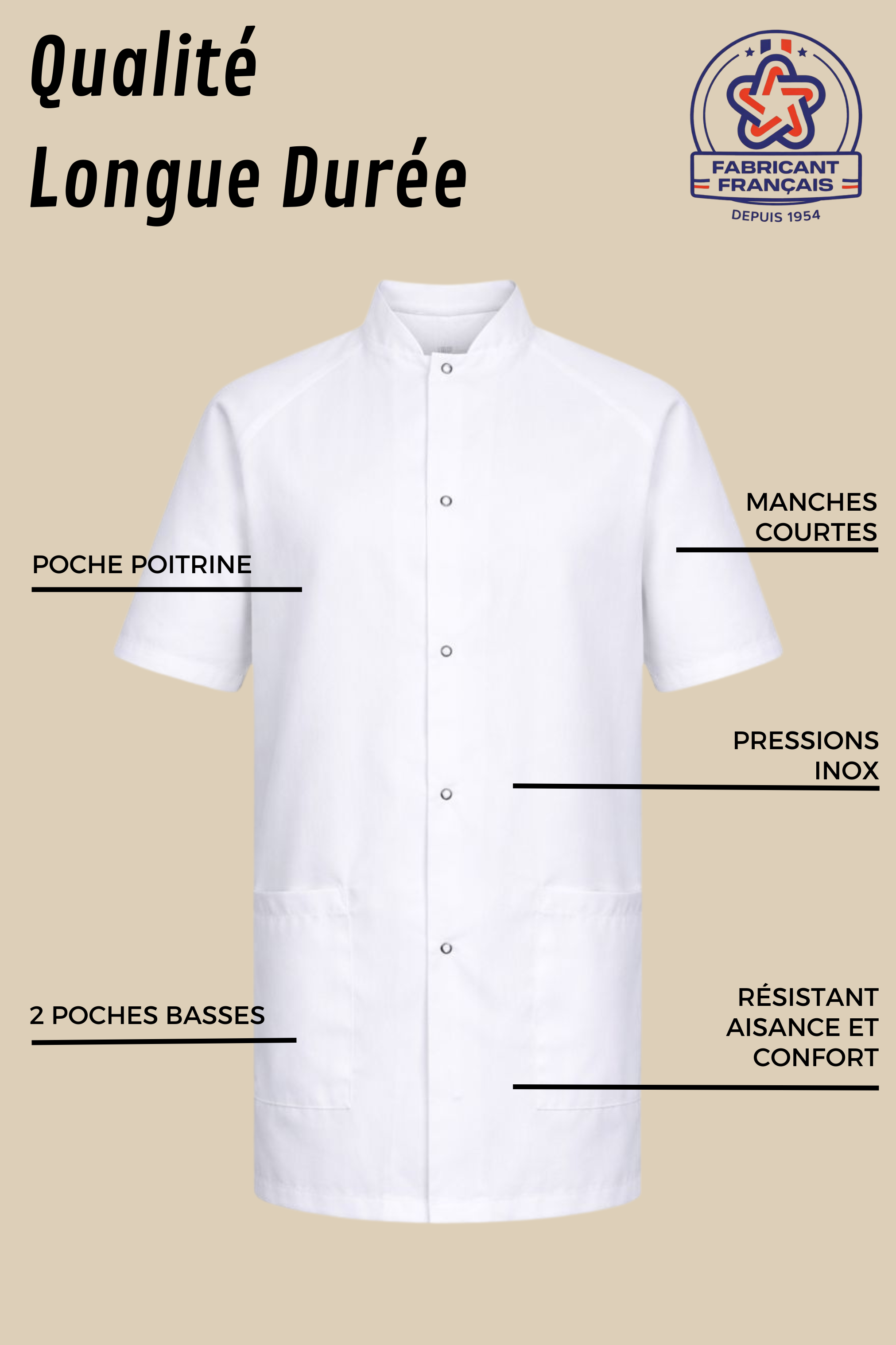 SRC Création Tunique médicale Tunique médicale mixte blanche - 4642