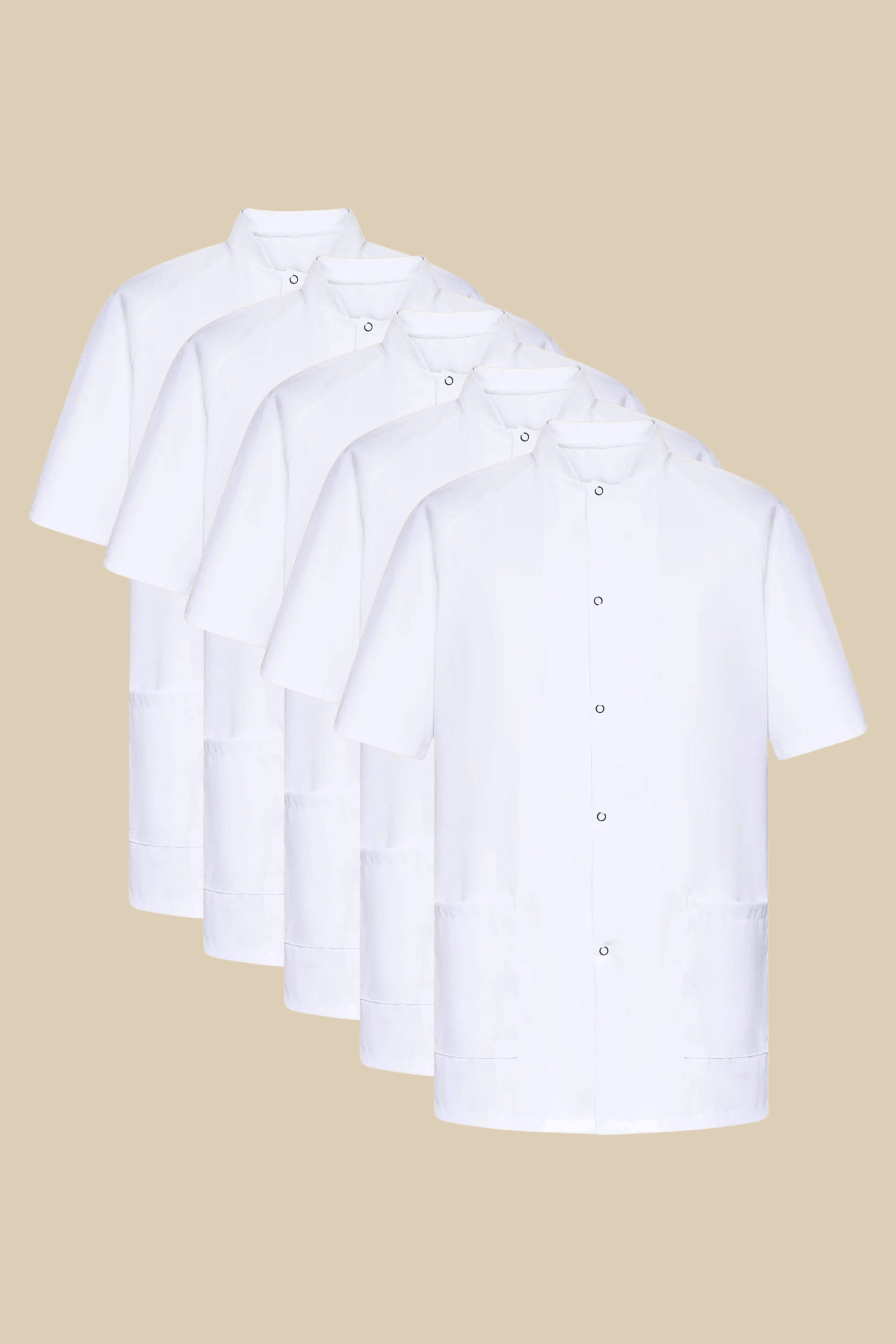 Pack de 5 tuniques médicales col mao blanches - 4642