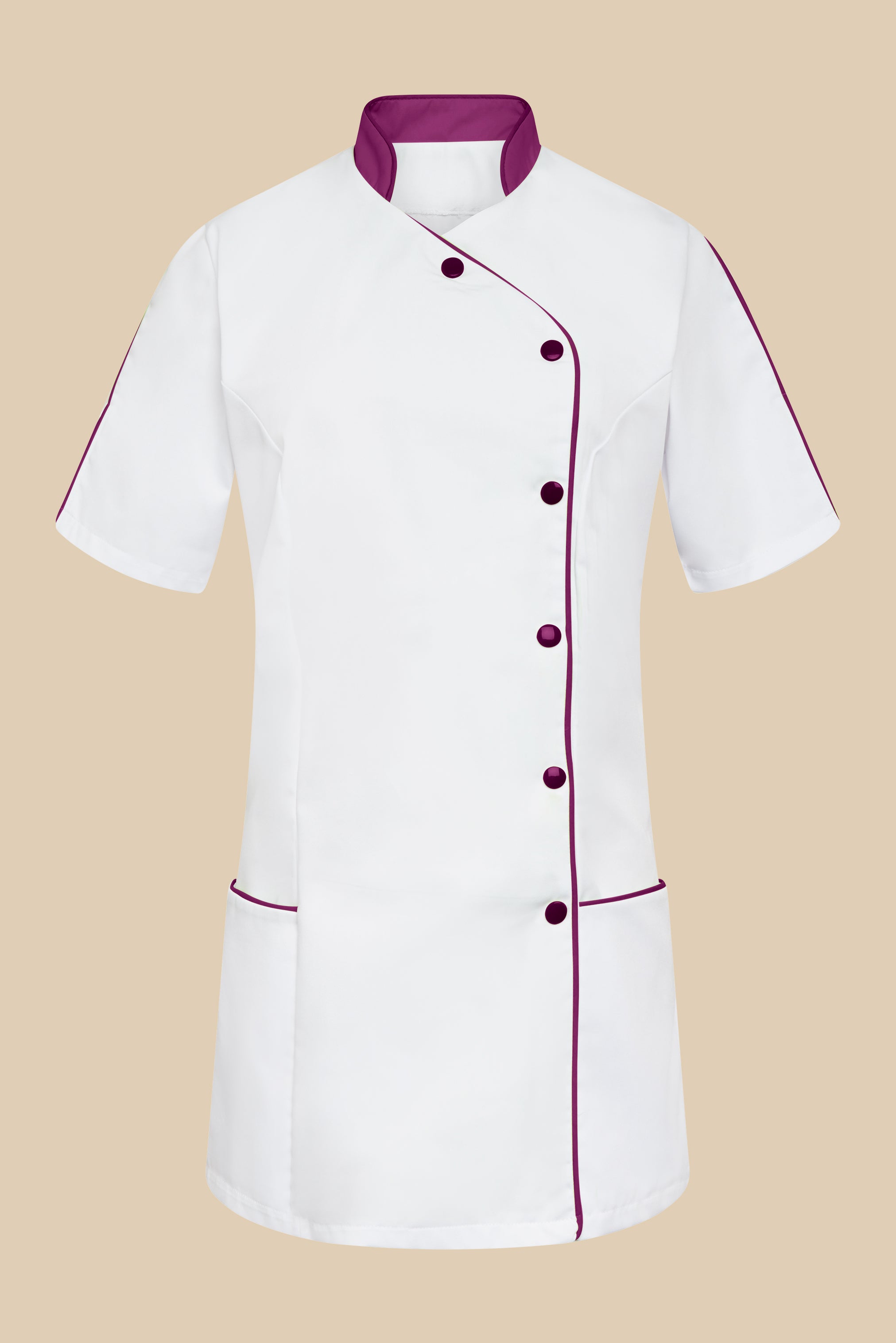 Blouse médicale femme blanc et prune - SILA
