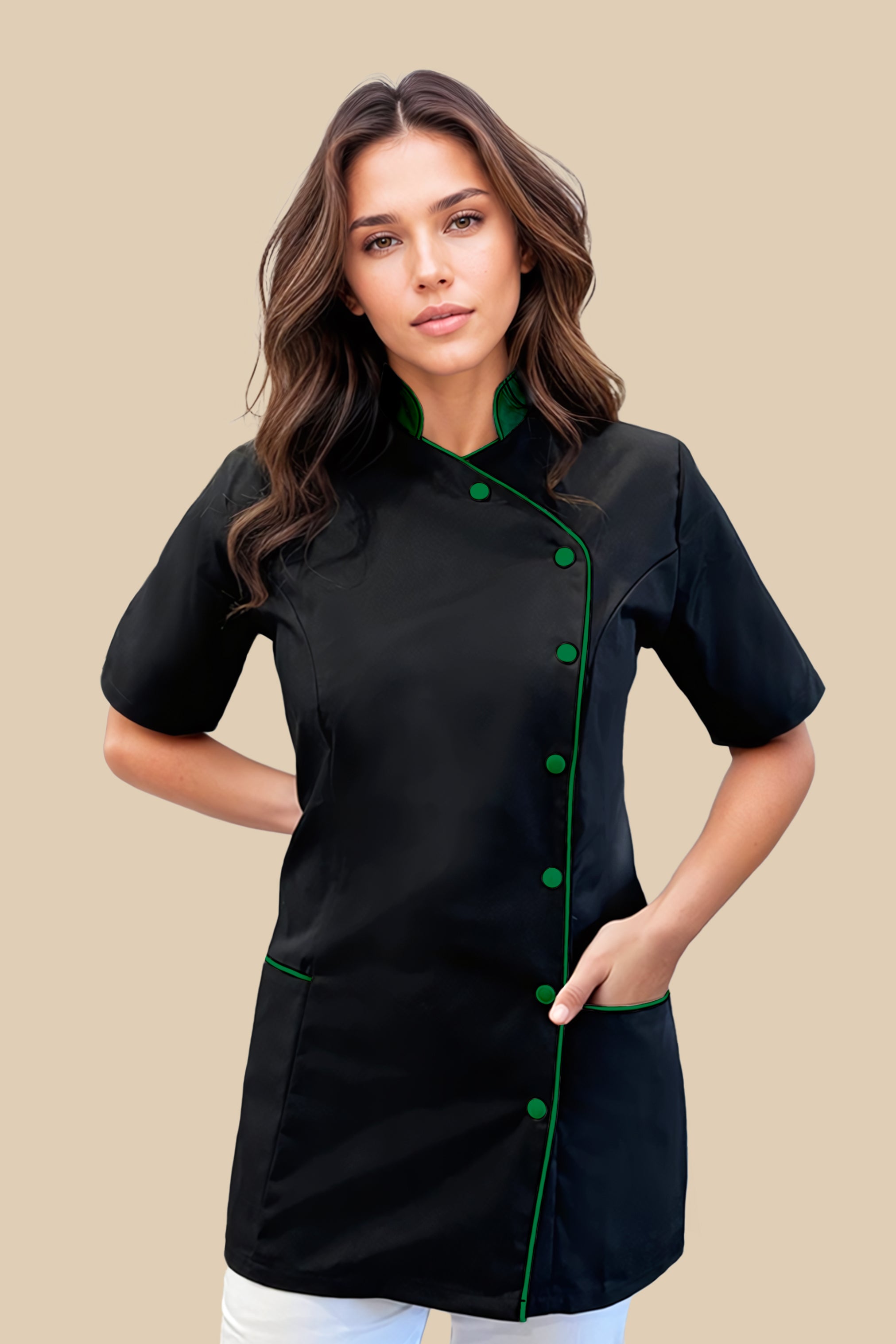Blouse médicale femme noir et vert - SILA