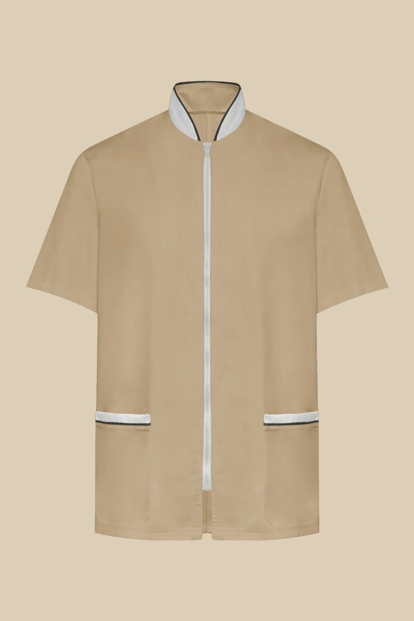 SRC Création Blouse Médicale Blouse médicale biscuit et blanc homme fermeture éclair - PRESPO