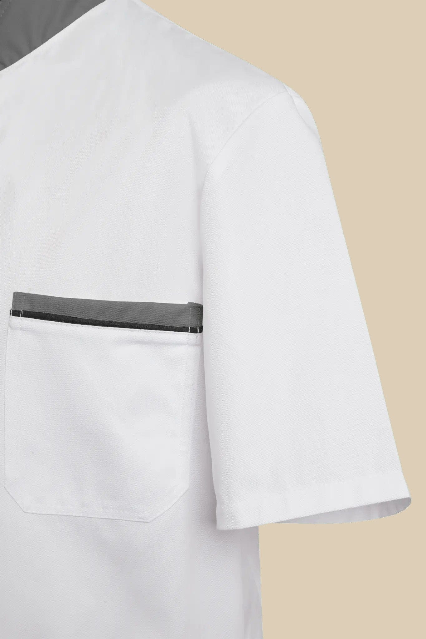 SRC Création Blouse Médicale Blouse médicale blanc et gris homme fermeture éclair - PRESPO