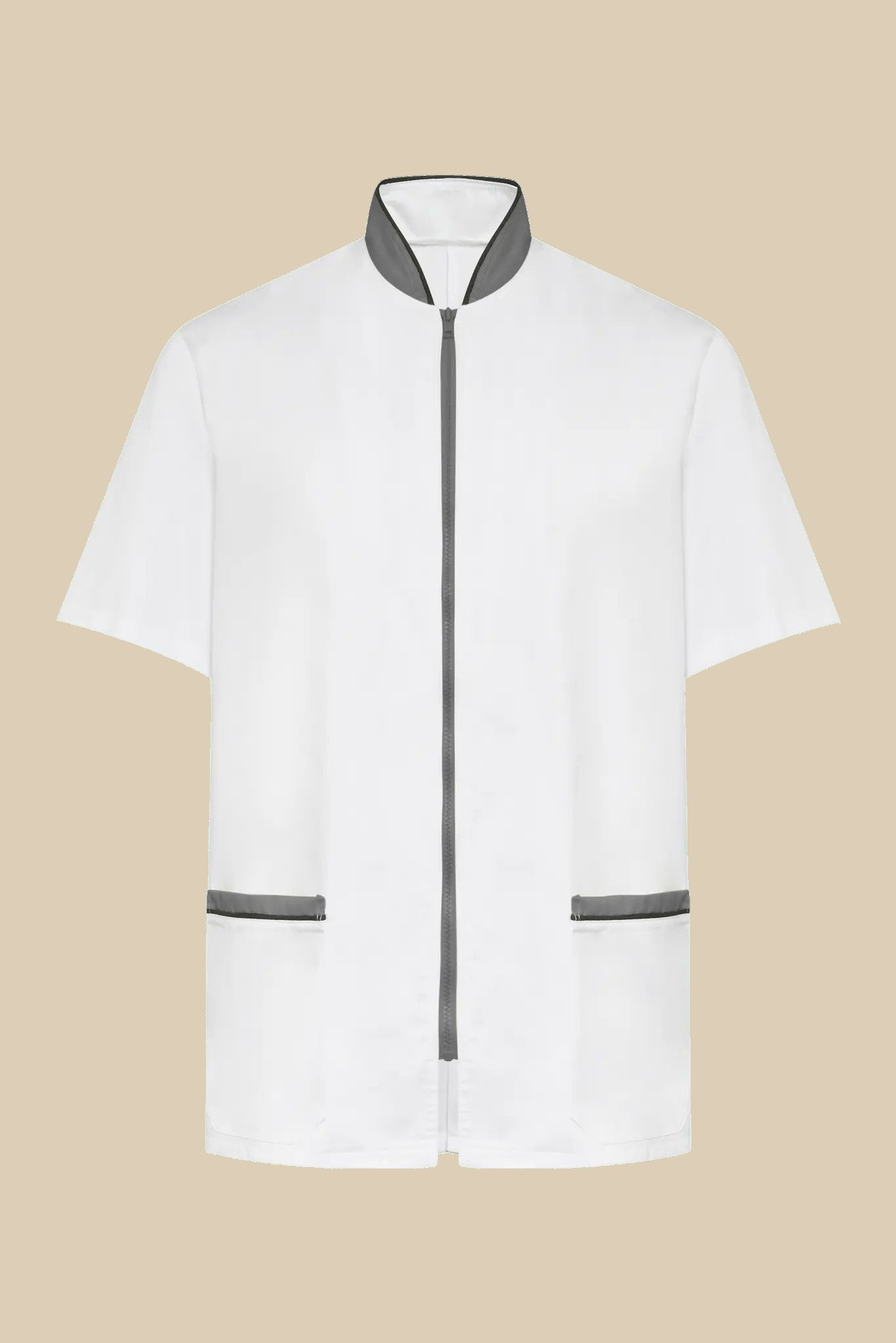 SRC Création Blouse Médicale Blouse médicale blanc et gris homme fermeture éclair - PRESPO