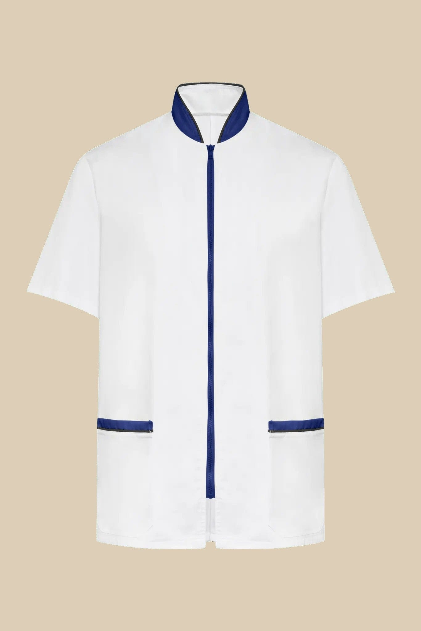 SRC Création Blouse Médicale Blouse médicale blanc et marine homme fermeture éclair - PRESPO