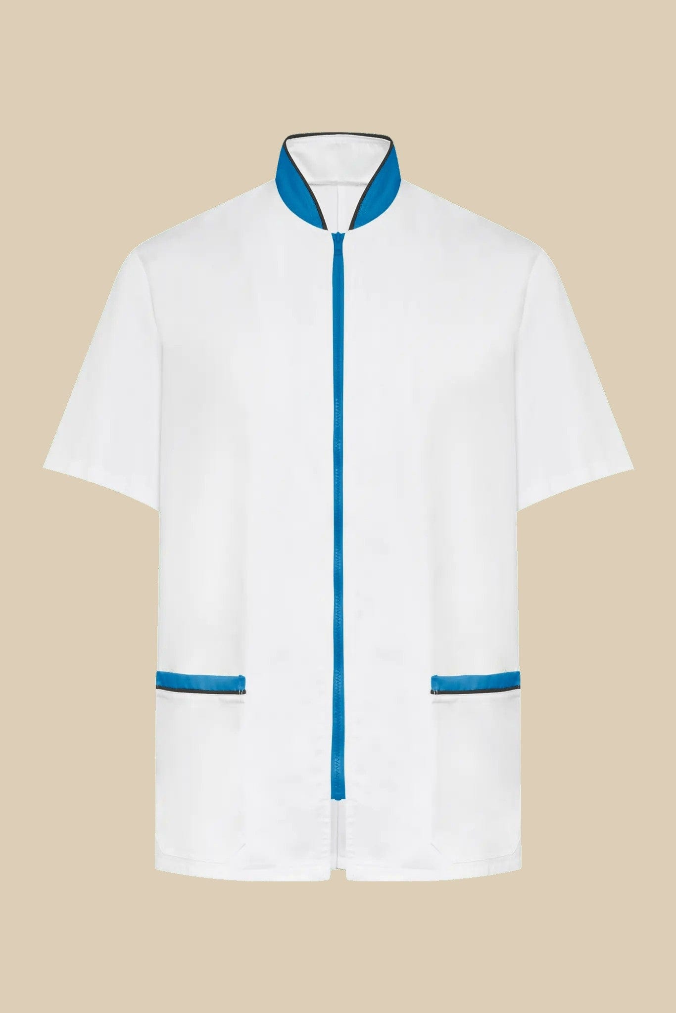 SRC Création Blouse Médicale Blouse médicale blanc et turquoise homme fermeture éclair - PRESPO