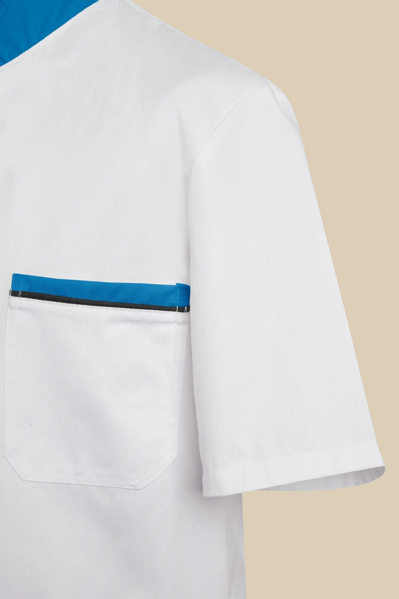 SRC Création Blouse Médicale Blouse médicale blanc et turquoise homme fermeture éclair - PRESPO