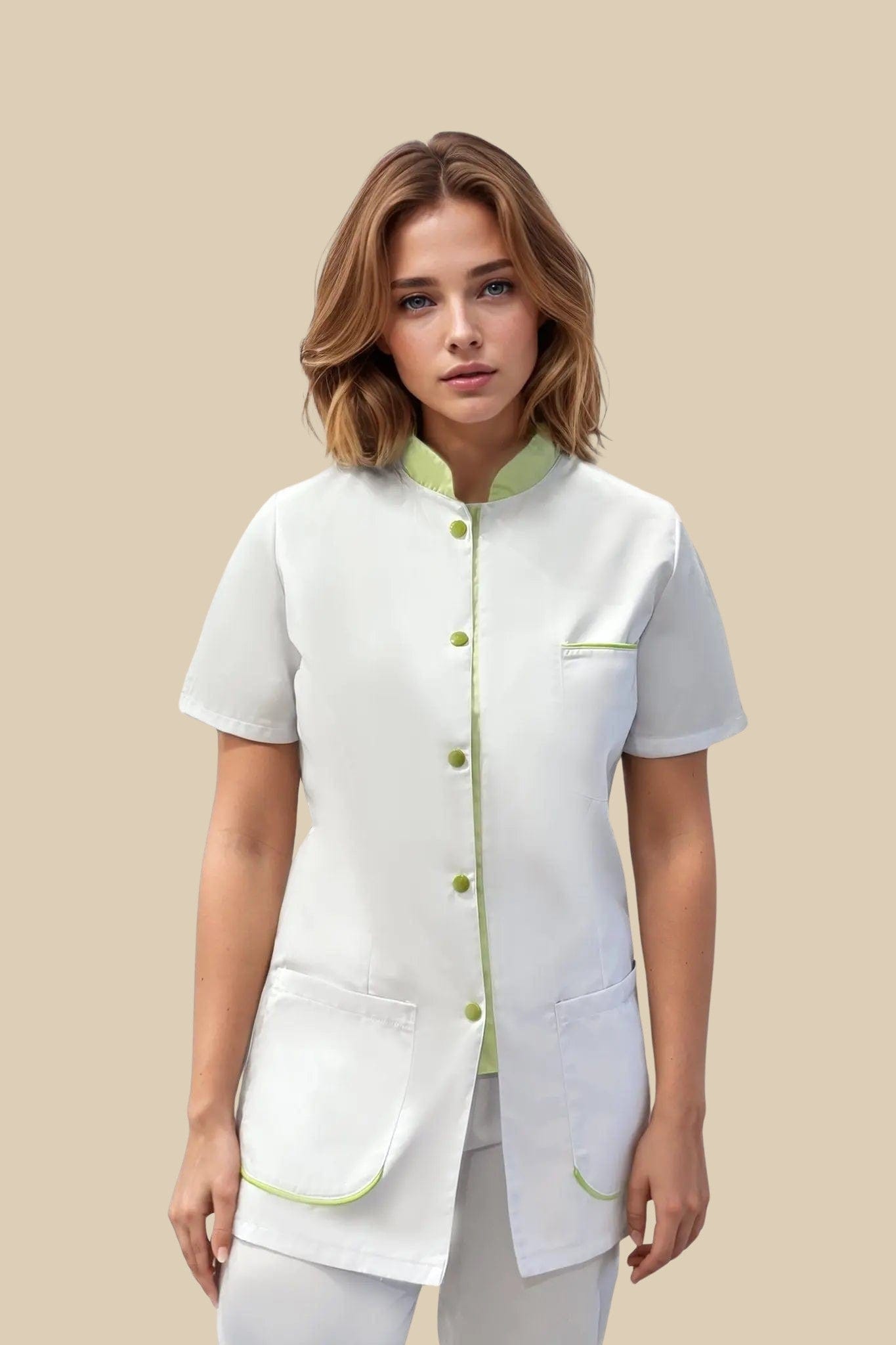 SRC Création Blouse Médicale Blouse médicale femme blanc et anis - SAANA