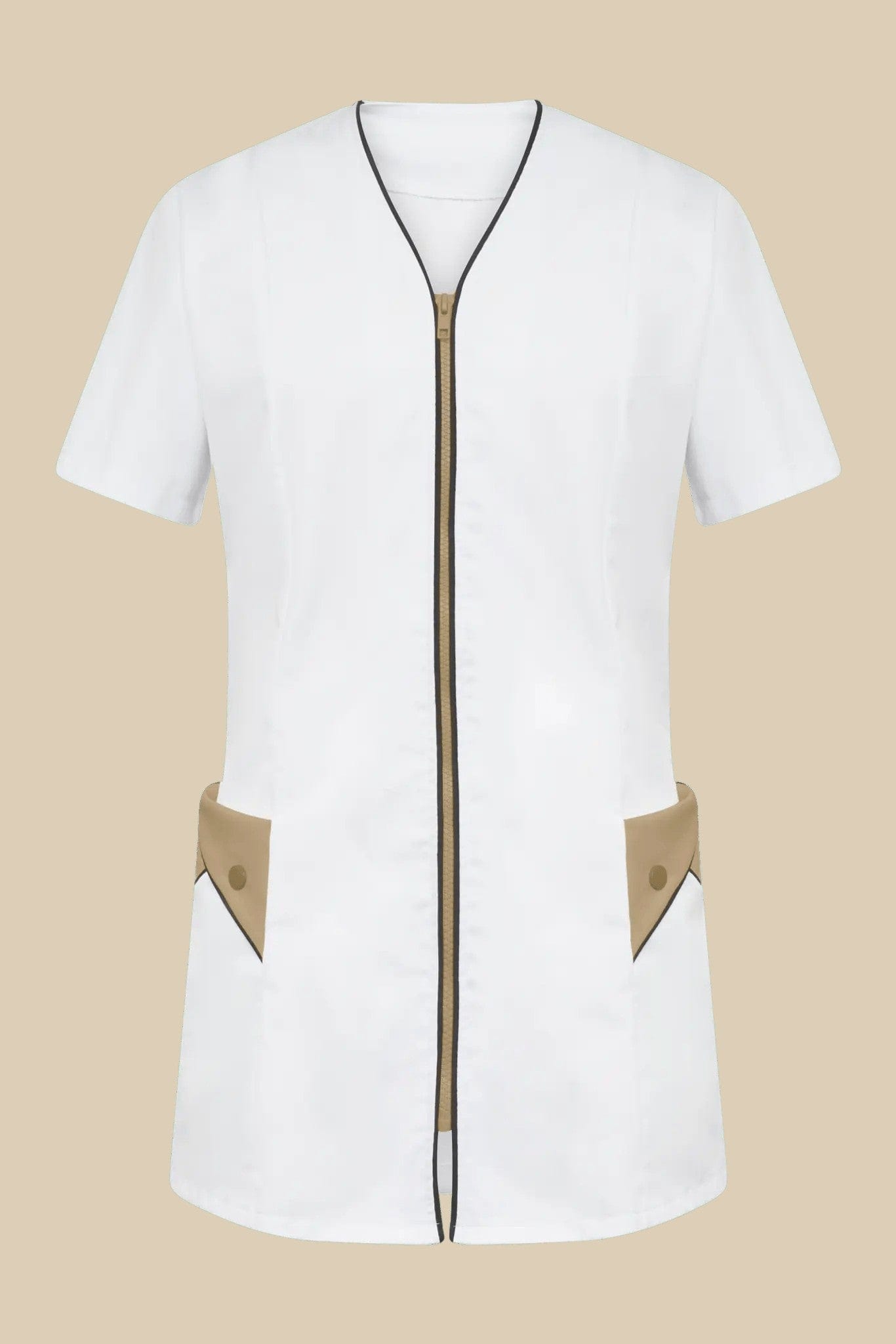 SRC Création Blouse Médicale Blouse médicale femme blanc et biscuit - NOLA