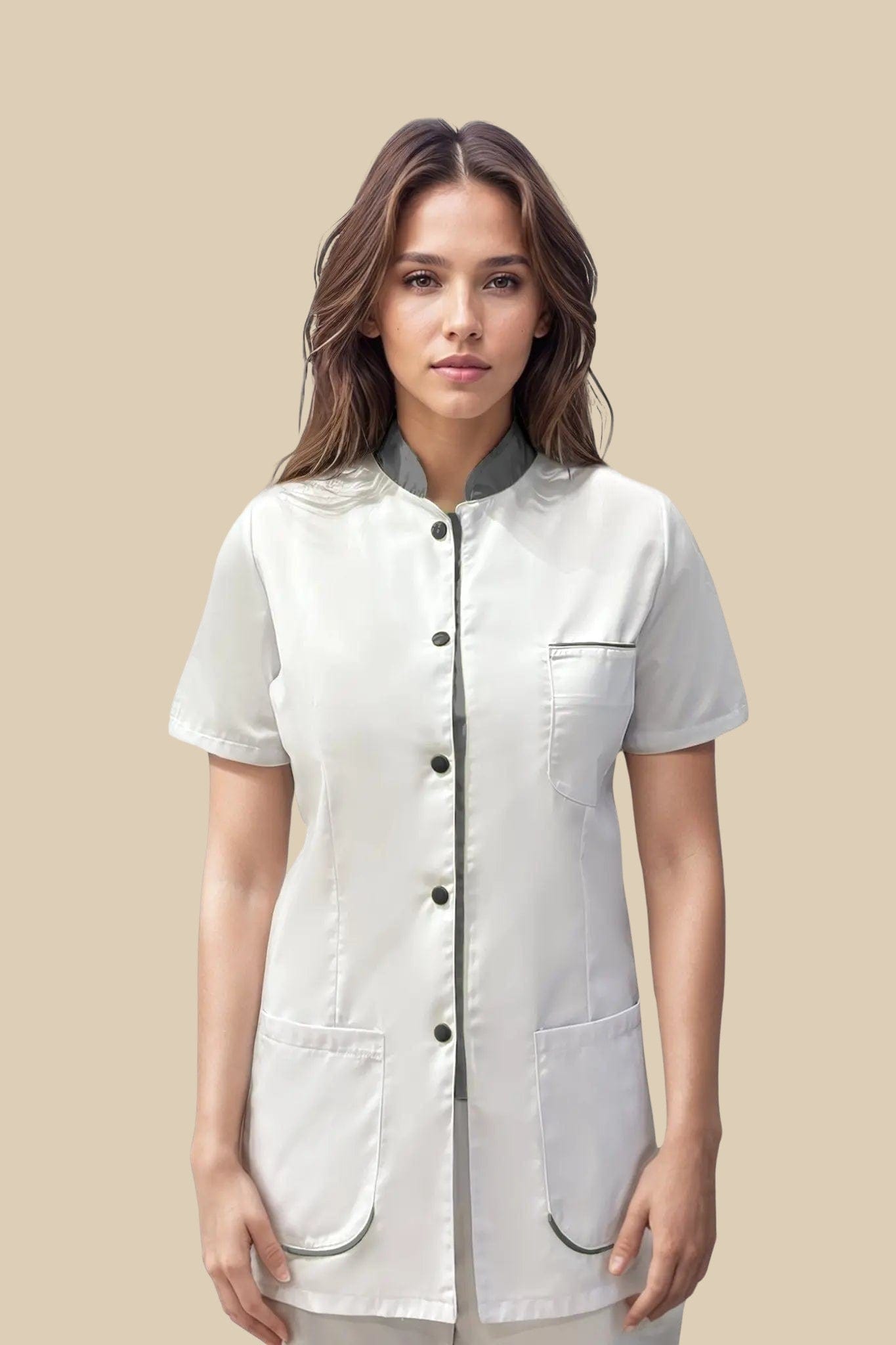 SRC Création Blouse Médicale Blouse médicale femme blanc et gris - SAANA