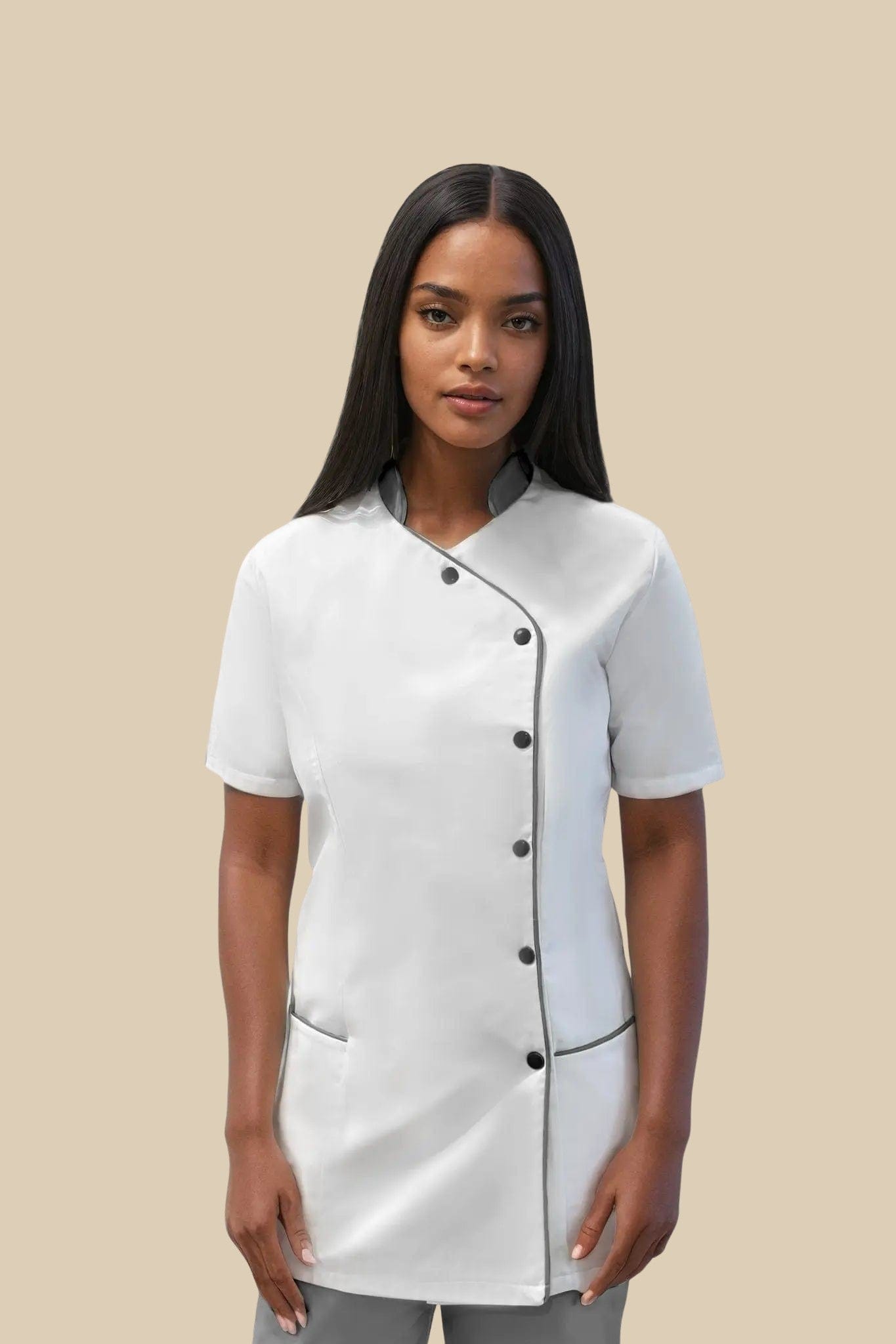 SRC Création Blouse Médicale Blouse médicale femme blanc et gris - SILA