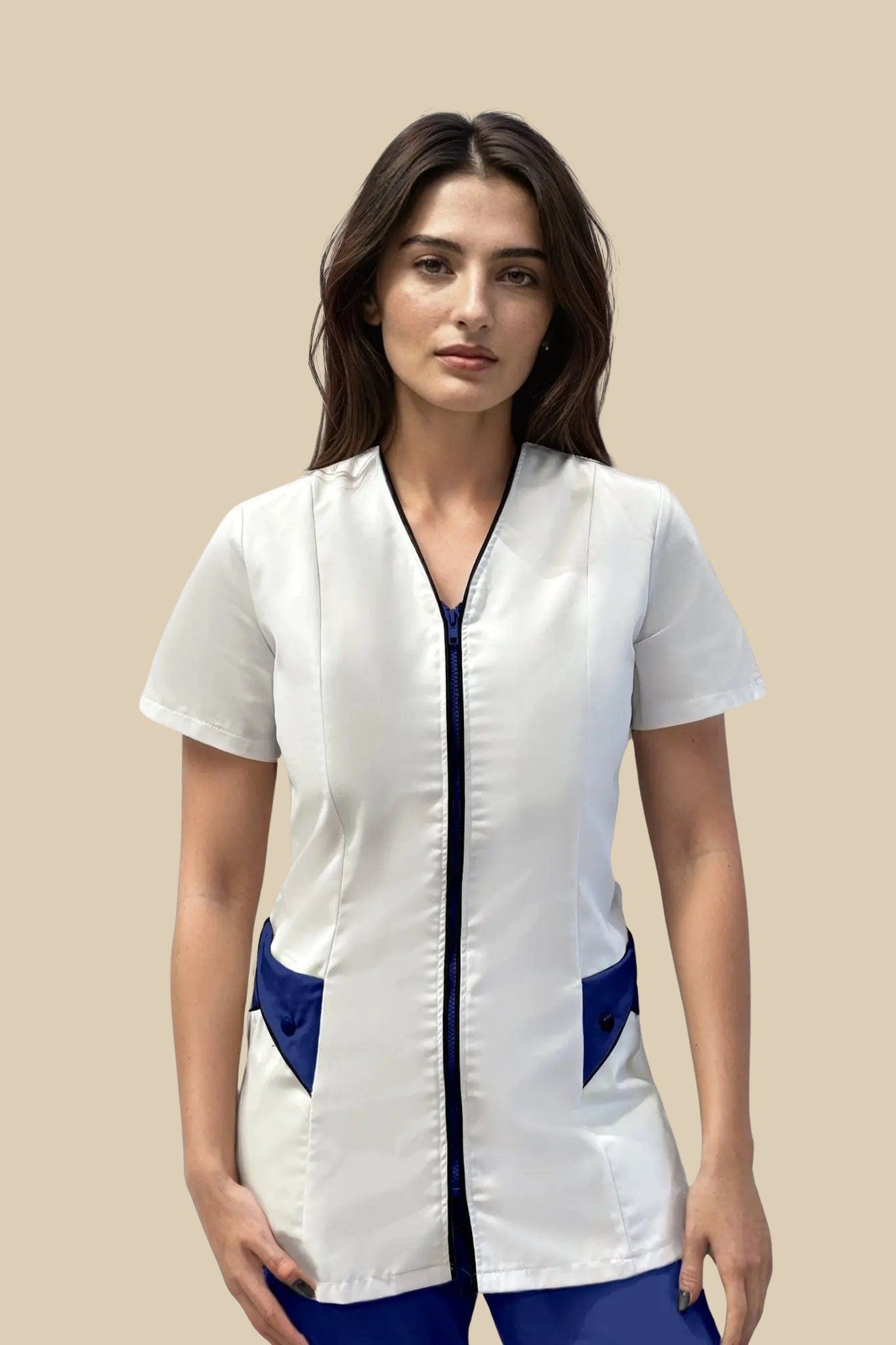 SRC Création Blouse Médicale Blouse médicale femme blanc et marine - NOLA