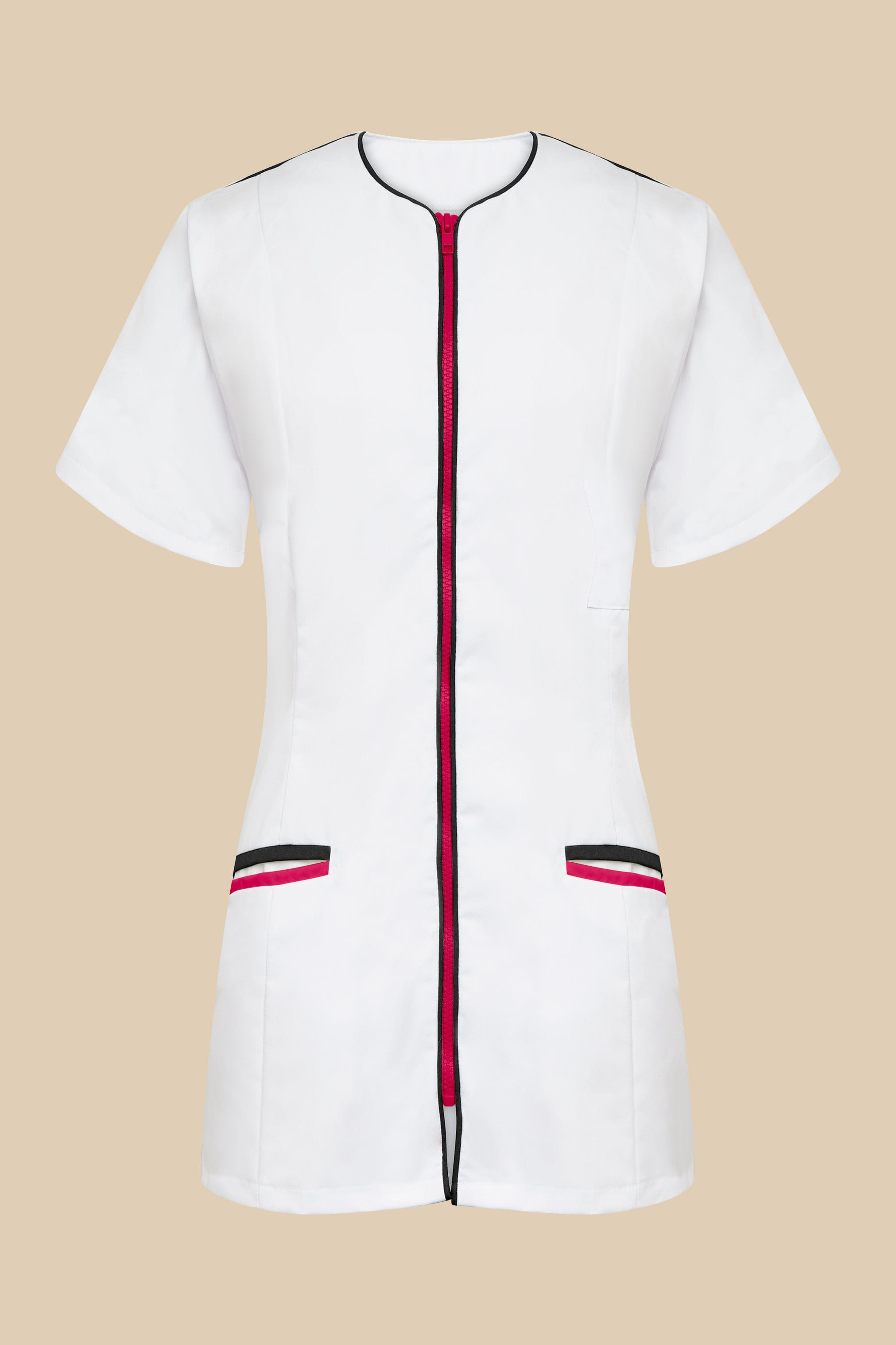 SRC Création Blouse Médicale Blouse médicale femme cintrée blanc/noir/fuchsia - LOKKA