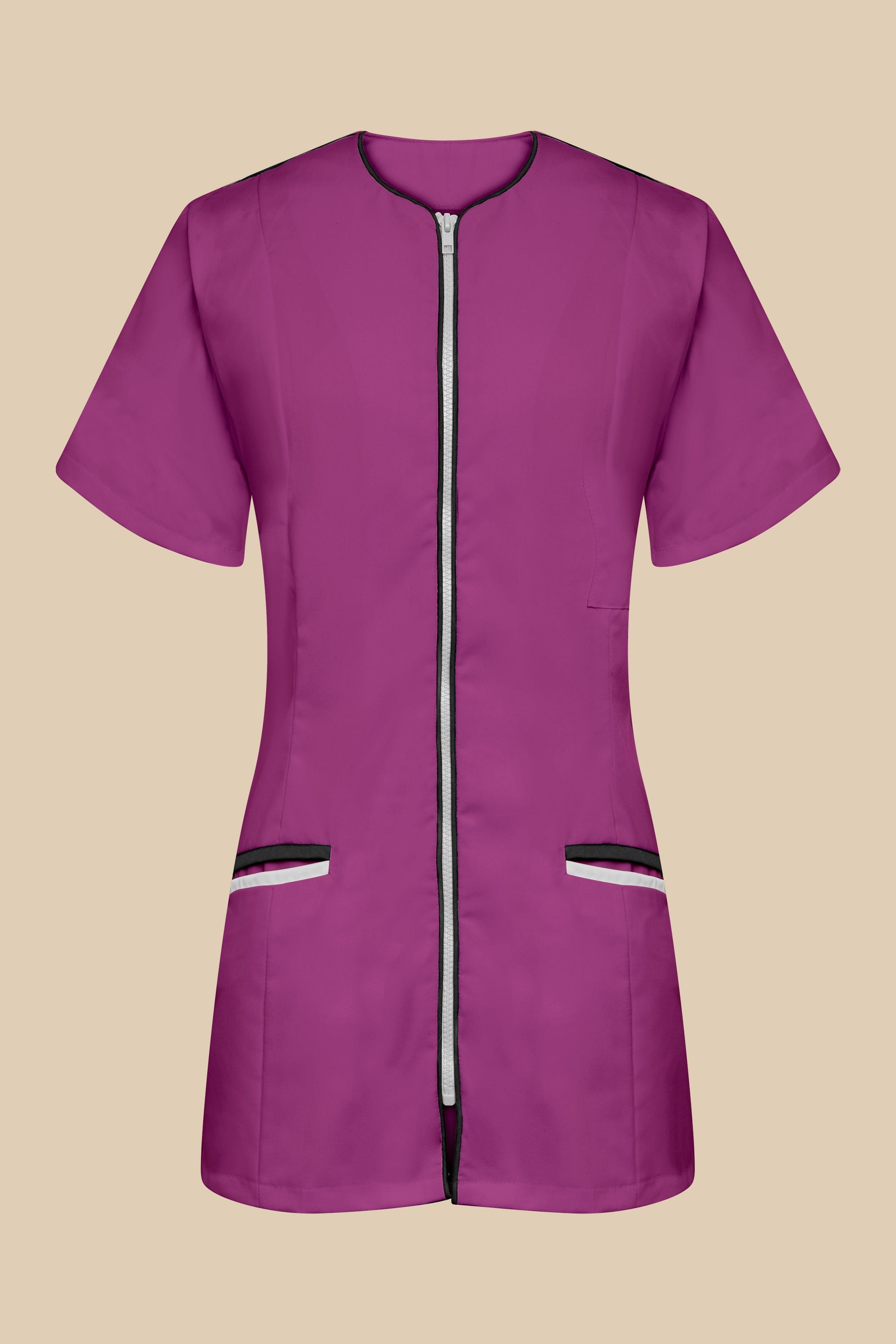 SRC Création Blouse Médicale Blouse médicale femme cintrée Prune/Noir/Blanc - LOKKA
