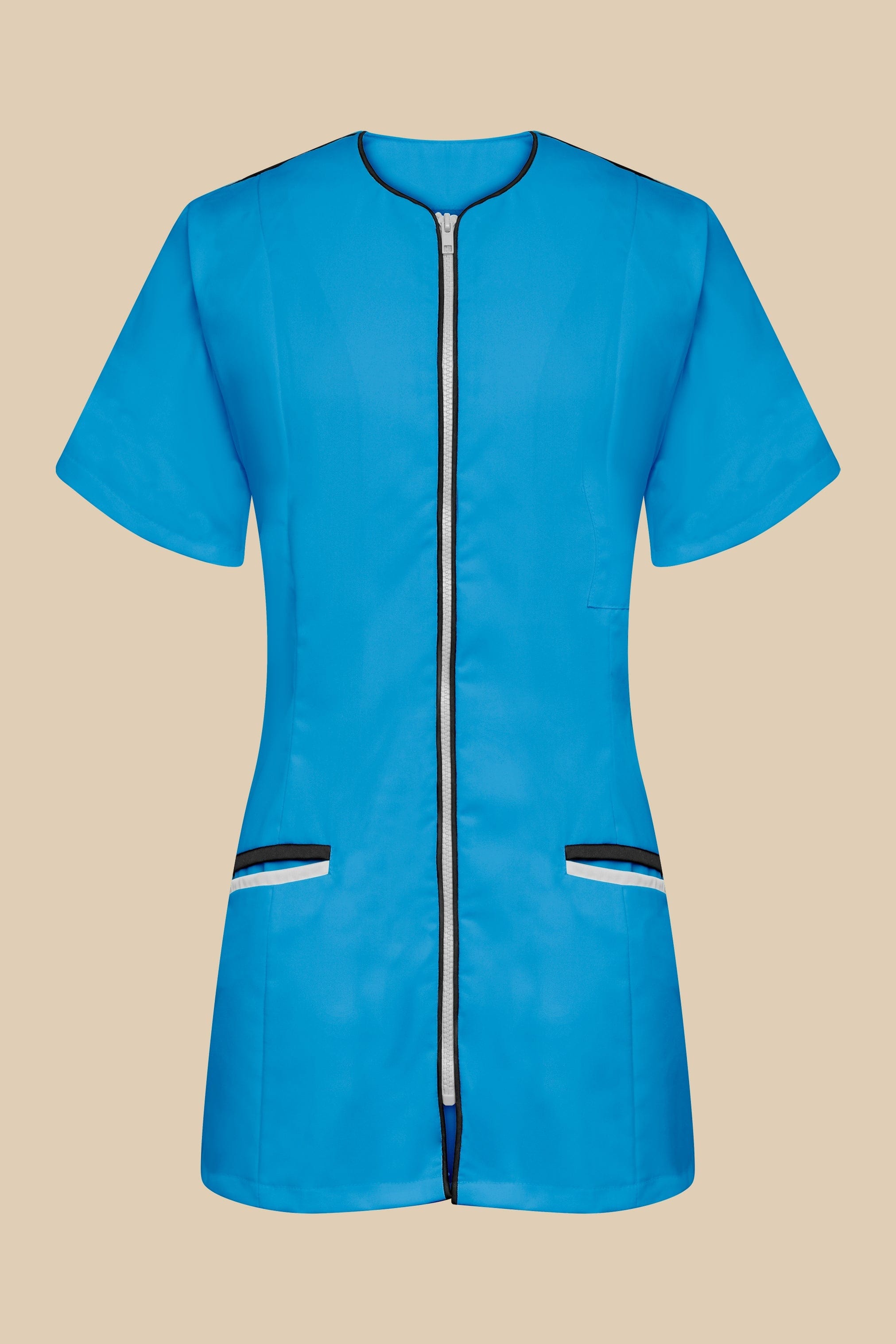 SRC Création Blouse Médicale Blouse médicale femme cintrée Turquoise/Noir/Blanc - LOKKA