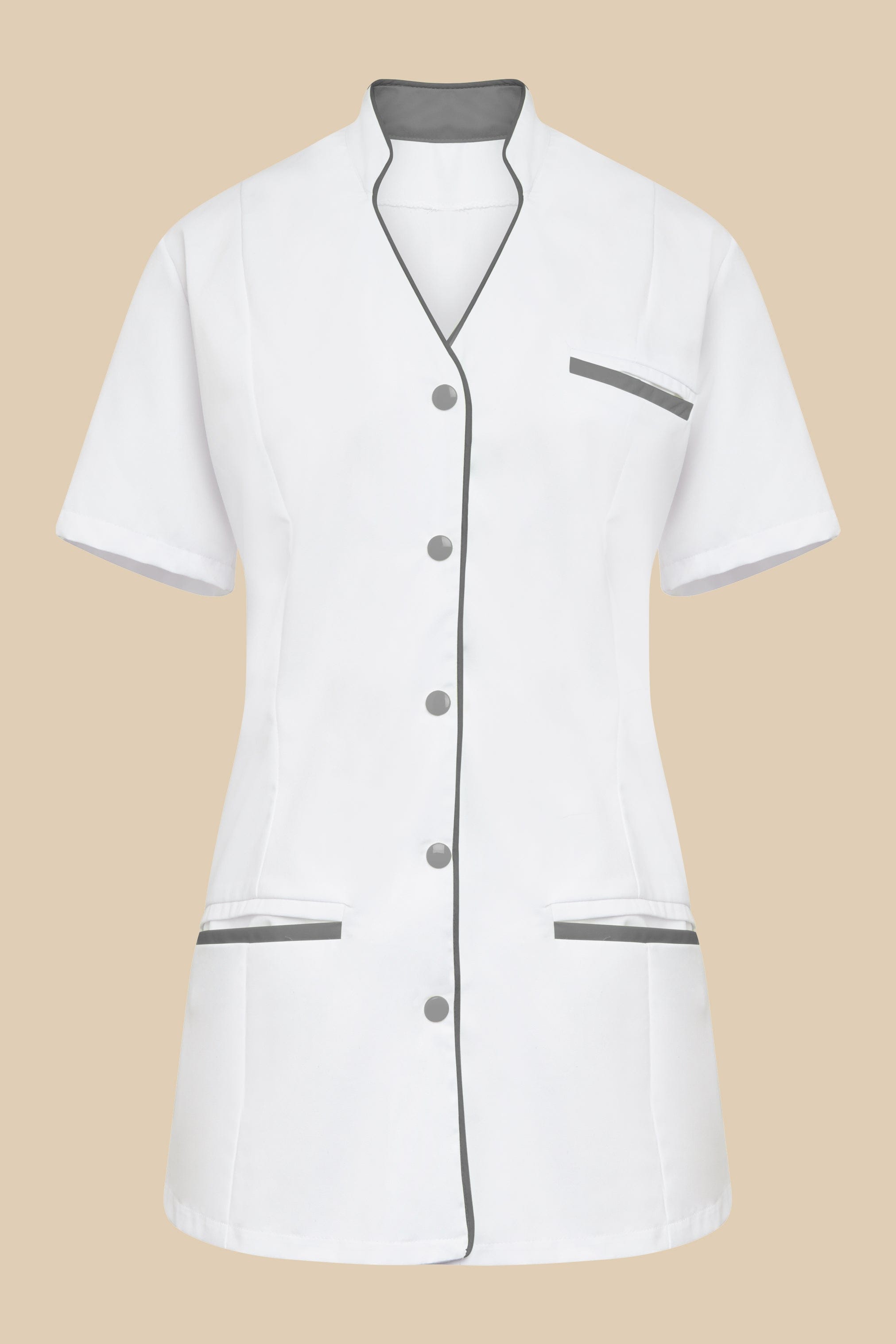 SRC Création Blouse Médicale Blouse médicale femme col V blanc et gris - KOSA