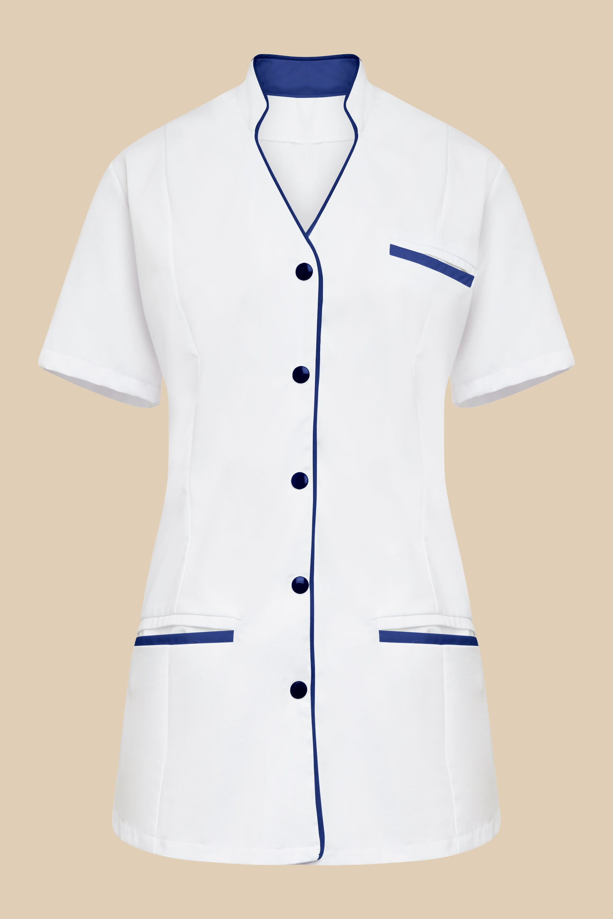 SRC Création Blouse Médicale Blouse médicale femme col V blanc et marine - KOSA