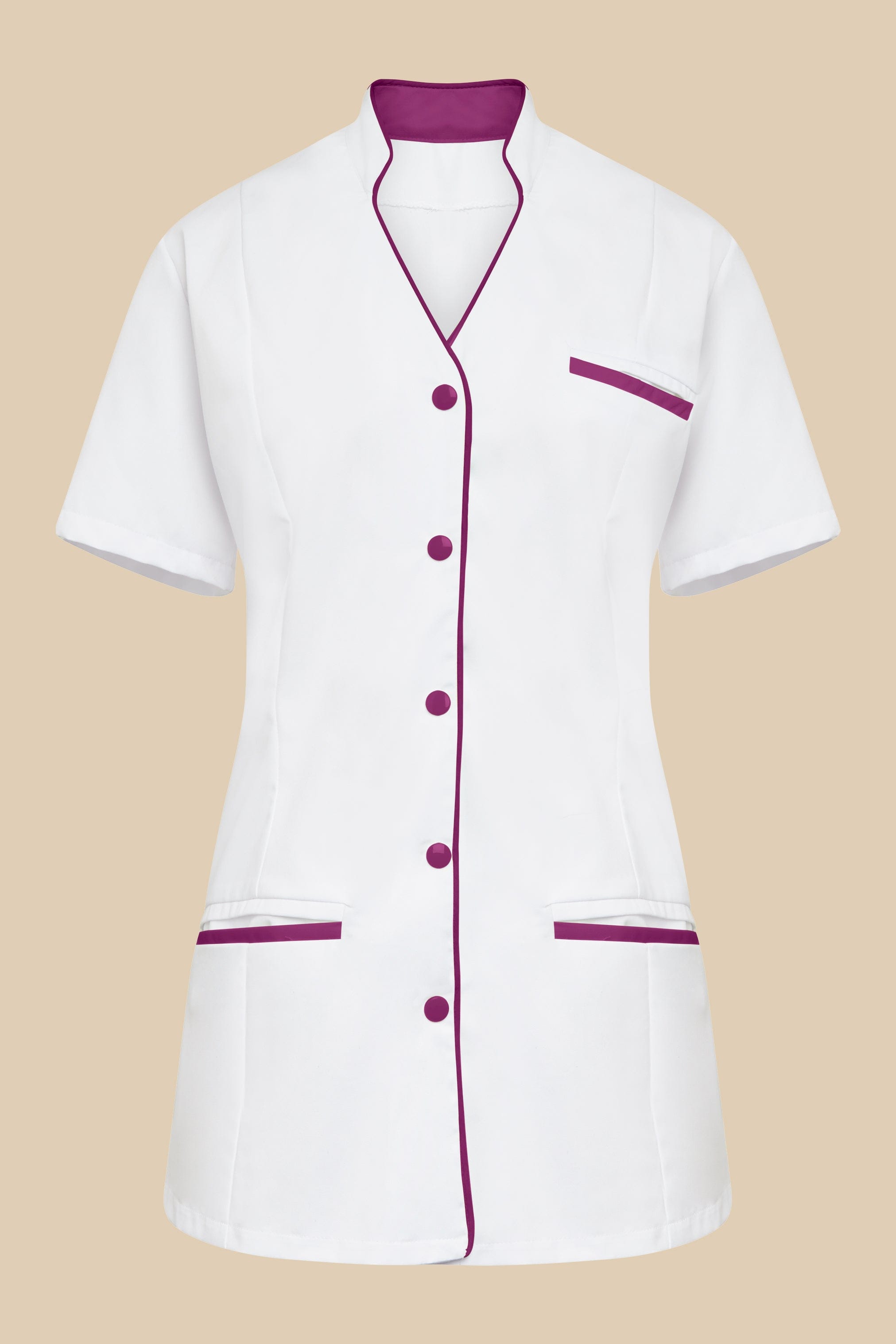 SRC Création Blouse Médicale Blouse médicale femme col V blanc et prune - KOSA