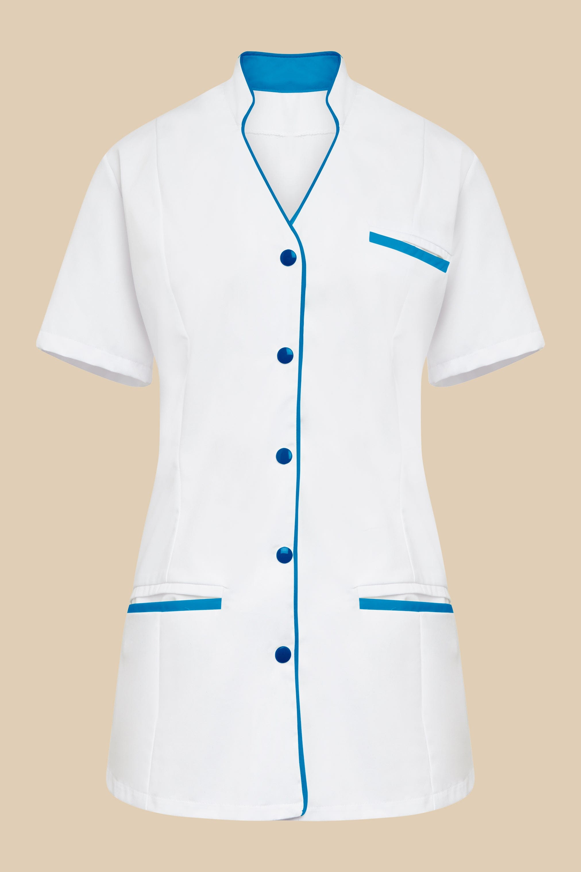 SRC Création Blouse Médicale Blouse médicale femme col V blanc et turquoise - KOSA