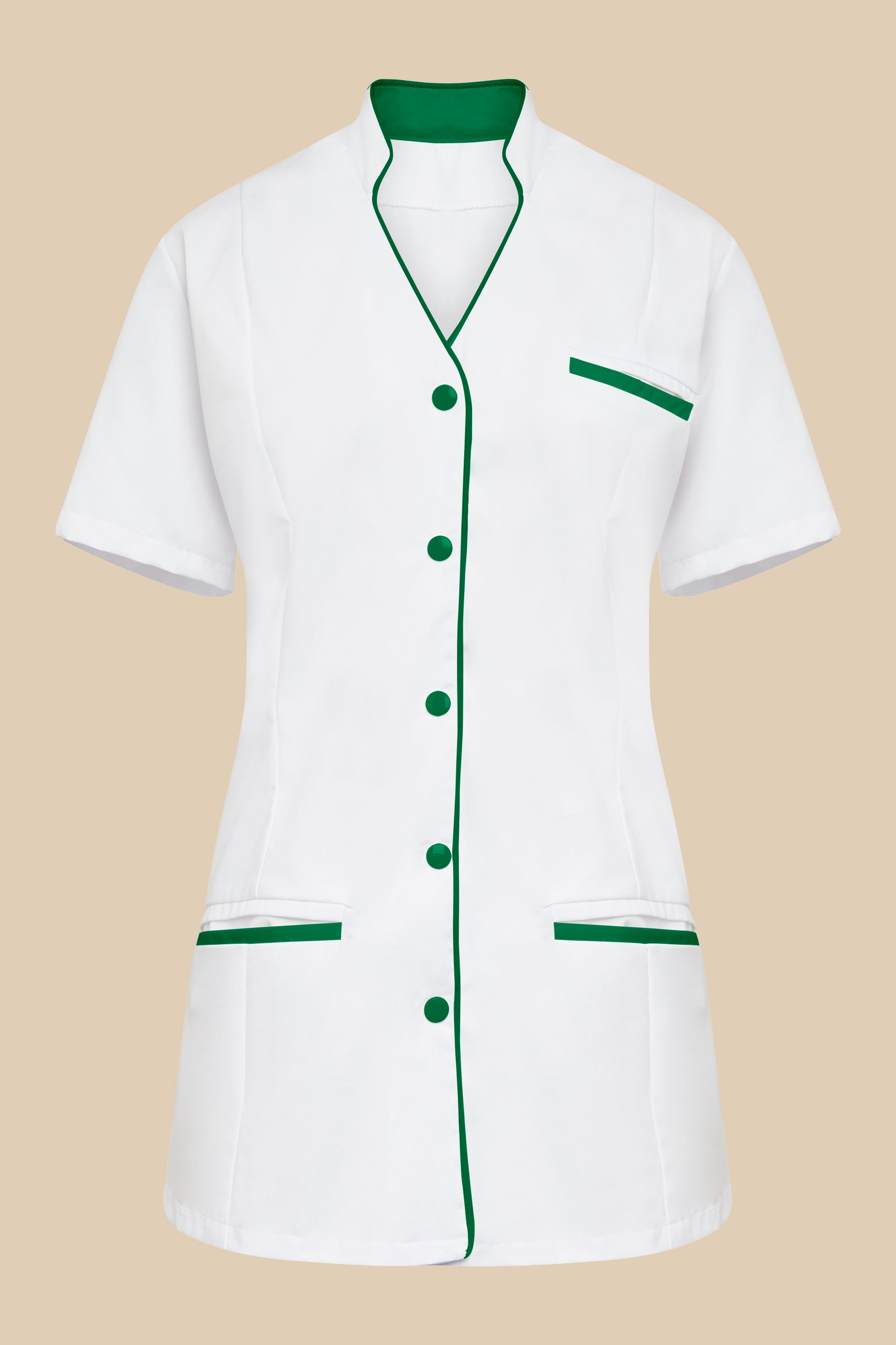SRC Création Blouse Médicale Blouse médicale femme col V blanc et vert - KOSA