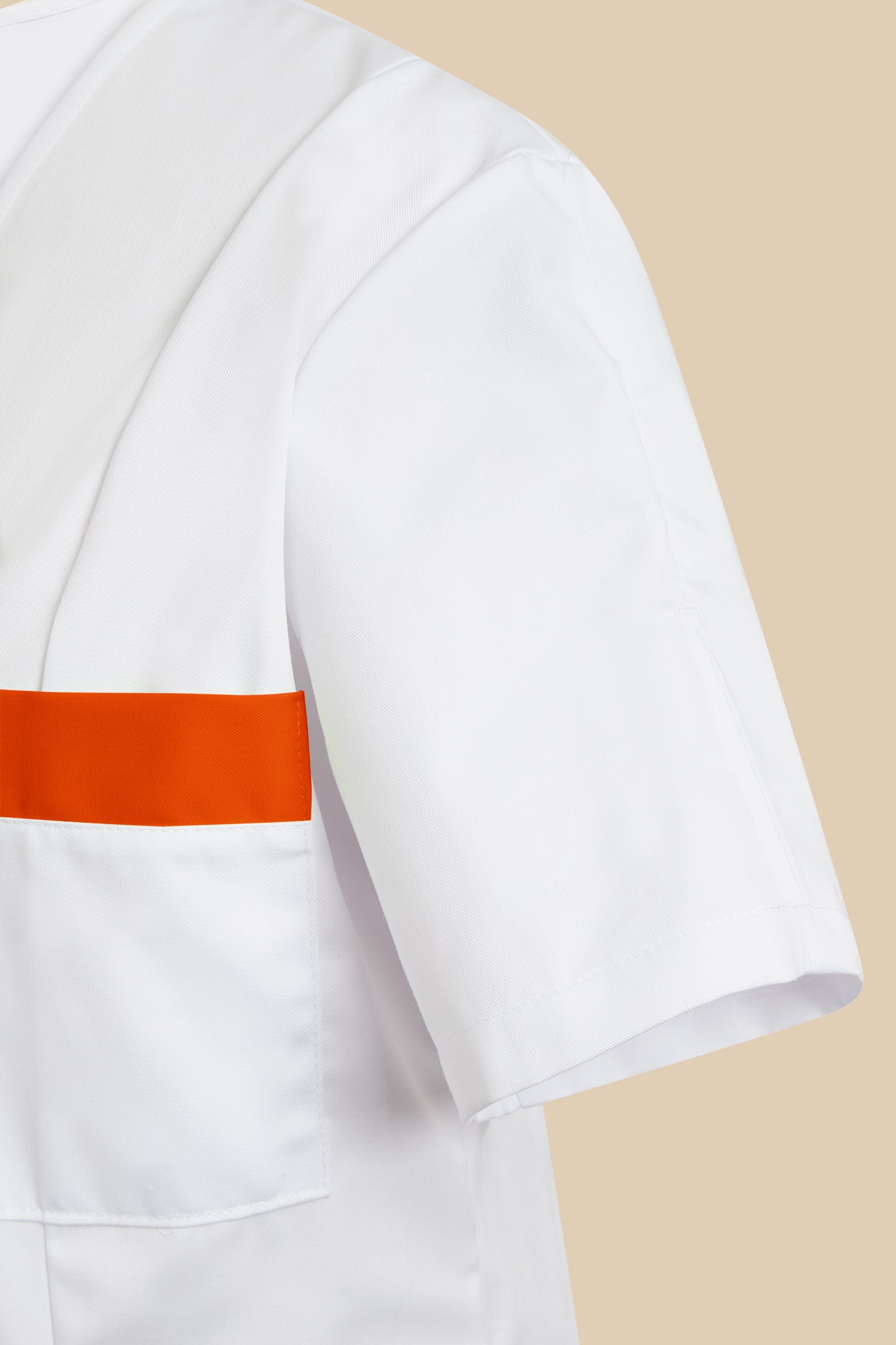 SRC Création Blouse Médicale Blouse médicale femme fermeture éclair blanc et orange - ISKA