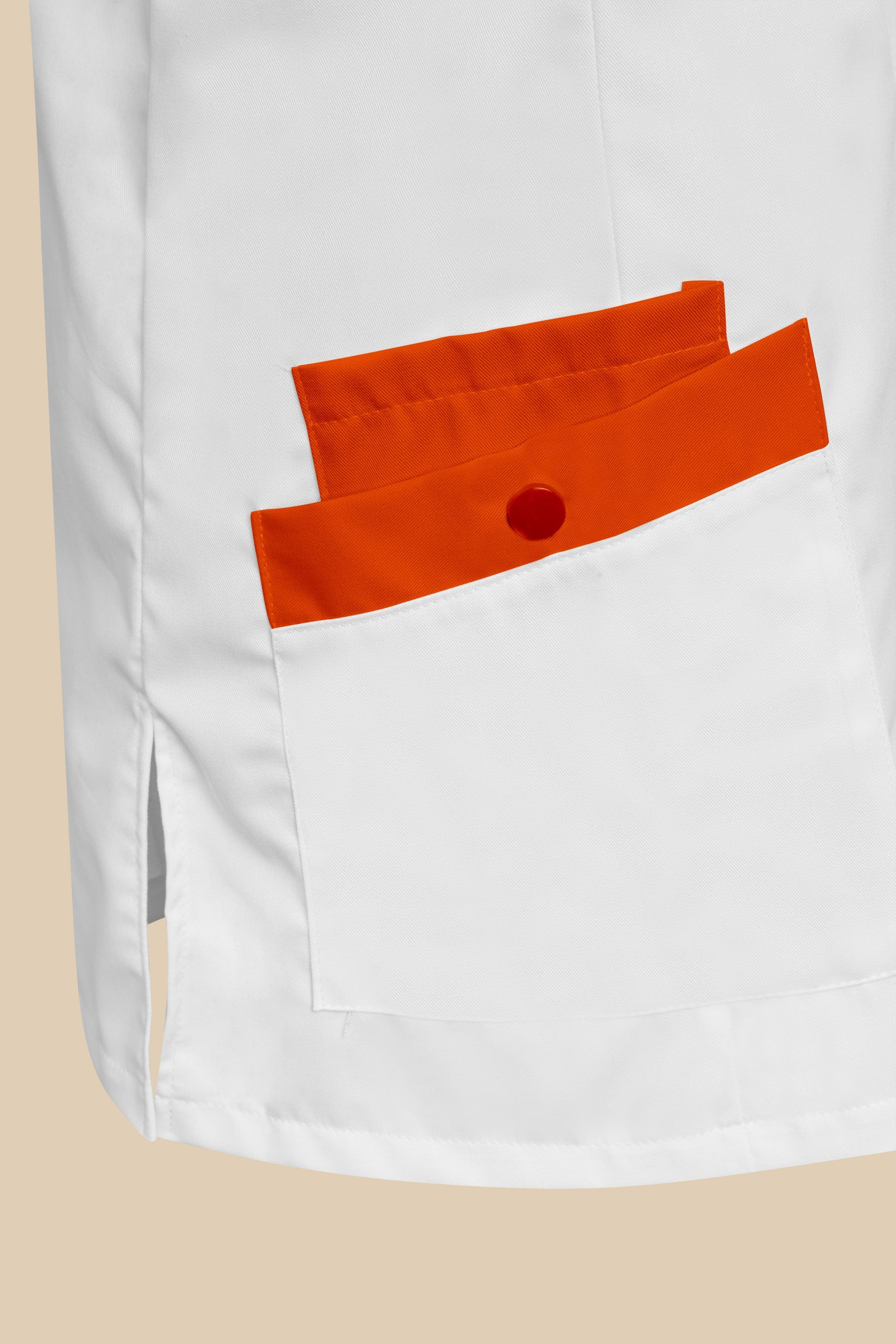 SRC Création Blouse Médicale Blouse médicale femme fermeture éclair blanc et orange - ISKA