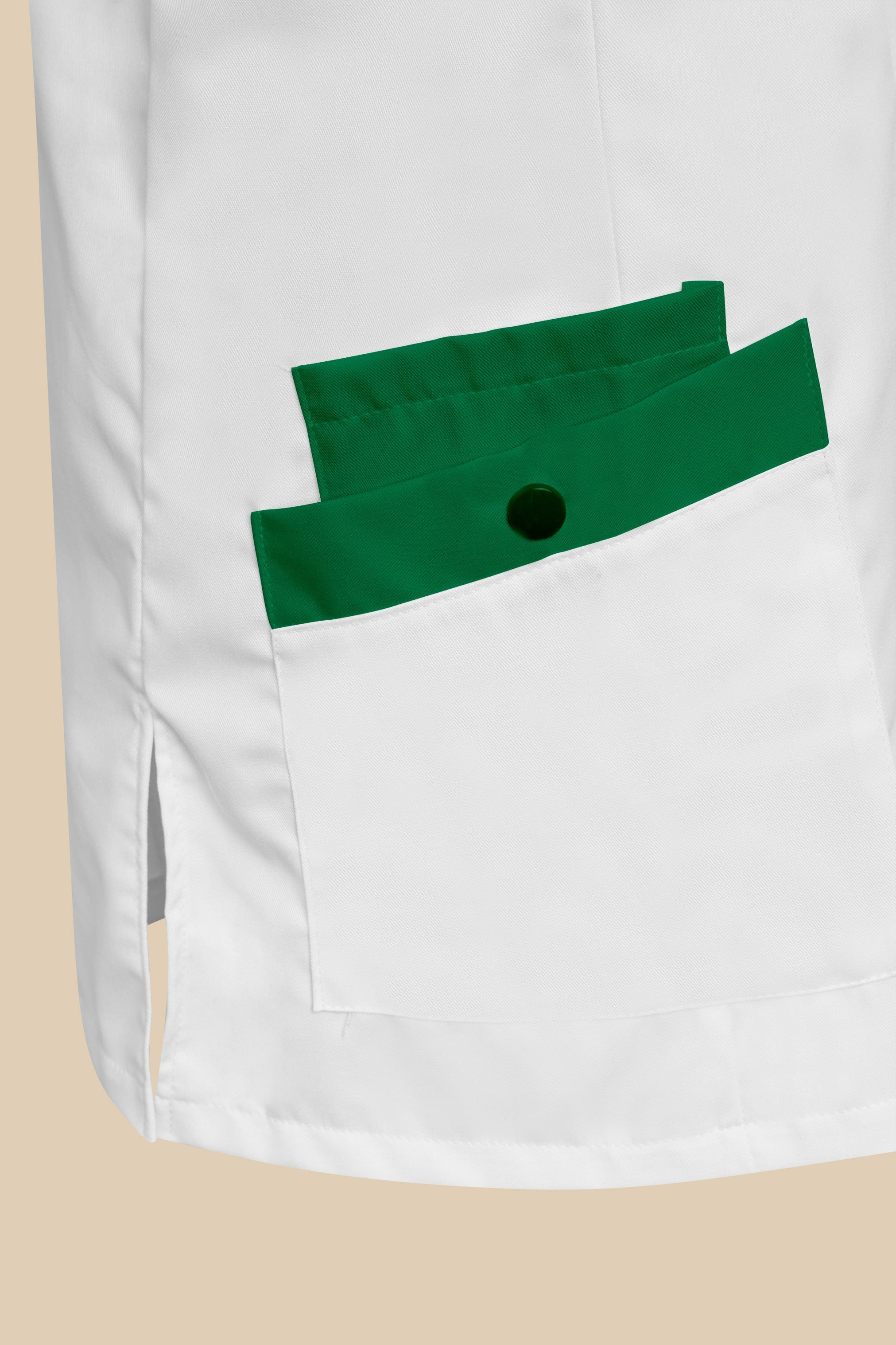 SRC Création Blouse Médicale Blouse médicale femme fermeture éclair blanc et vert - ISKA