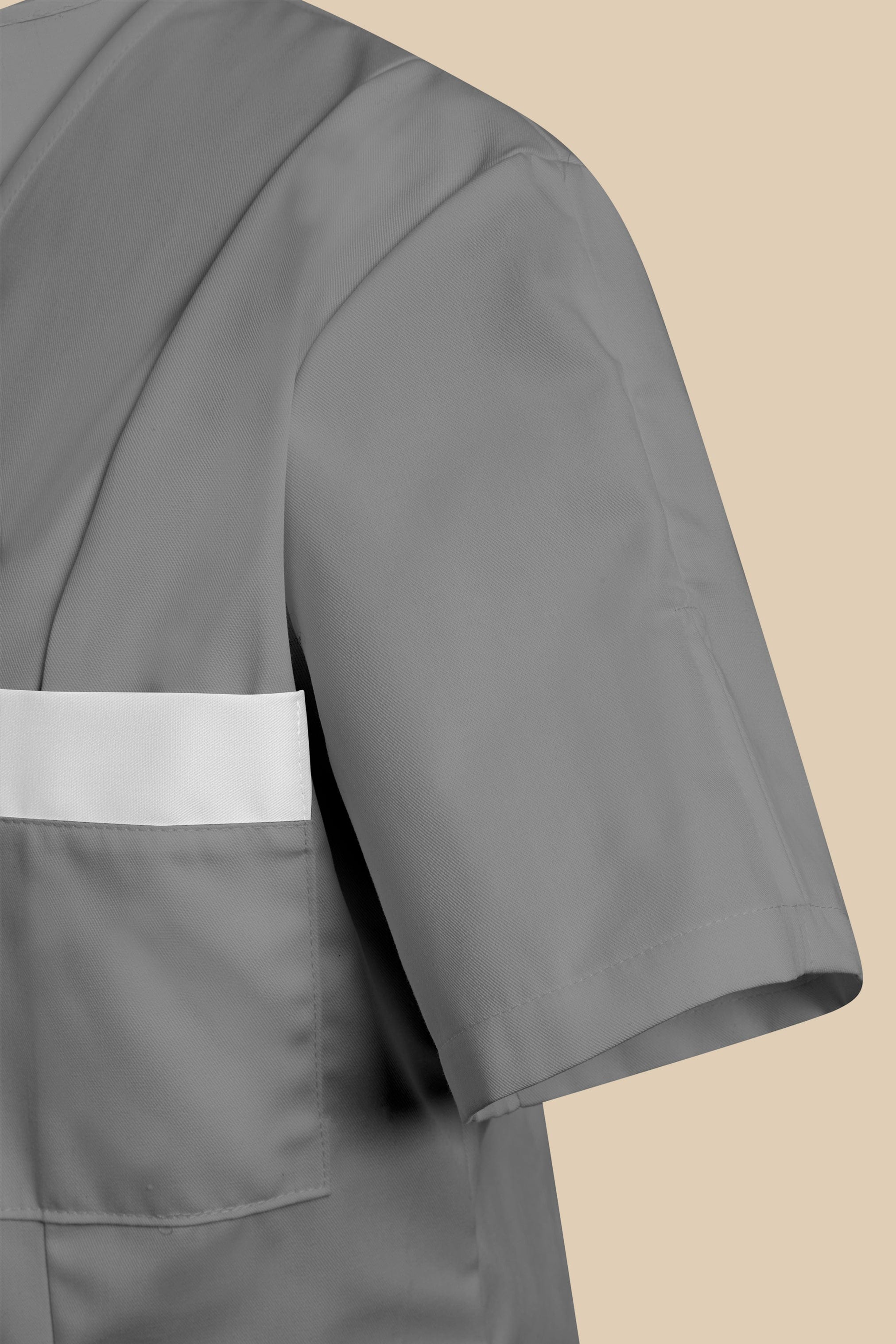 SRC Création Blouse Médicale Blouse médicale femme fermeture éclair gris et blanc - ISKA