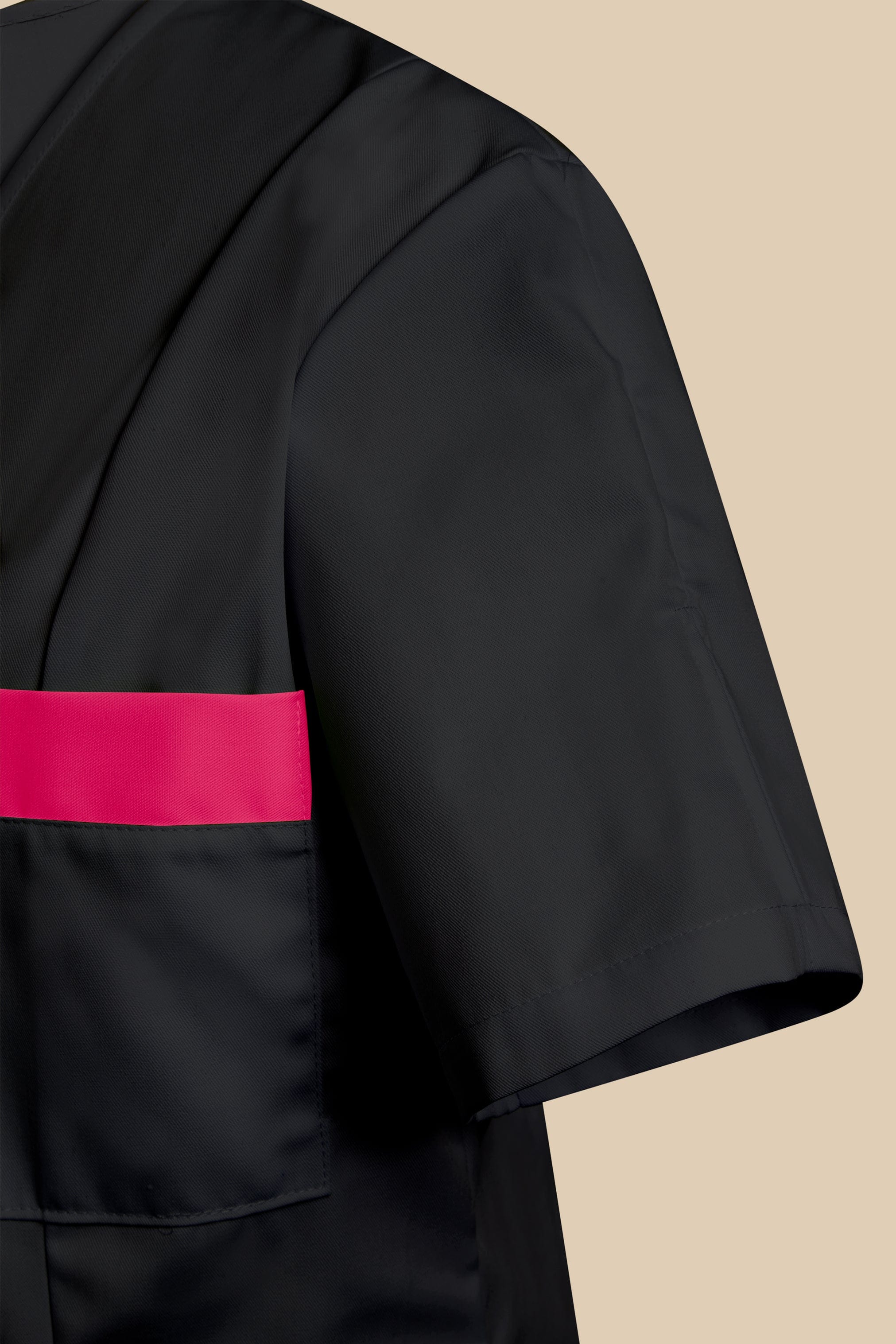 SRC Création Blouse Médicale Blouse médicale femme fermeture éclair noir et fuchsia - ISKA