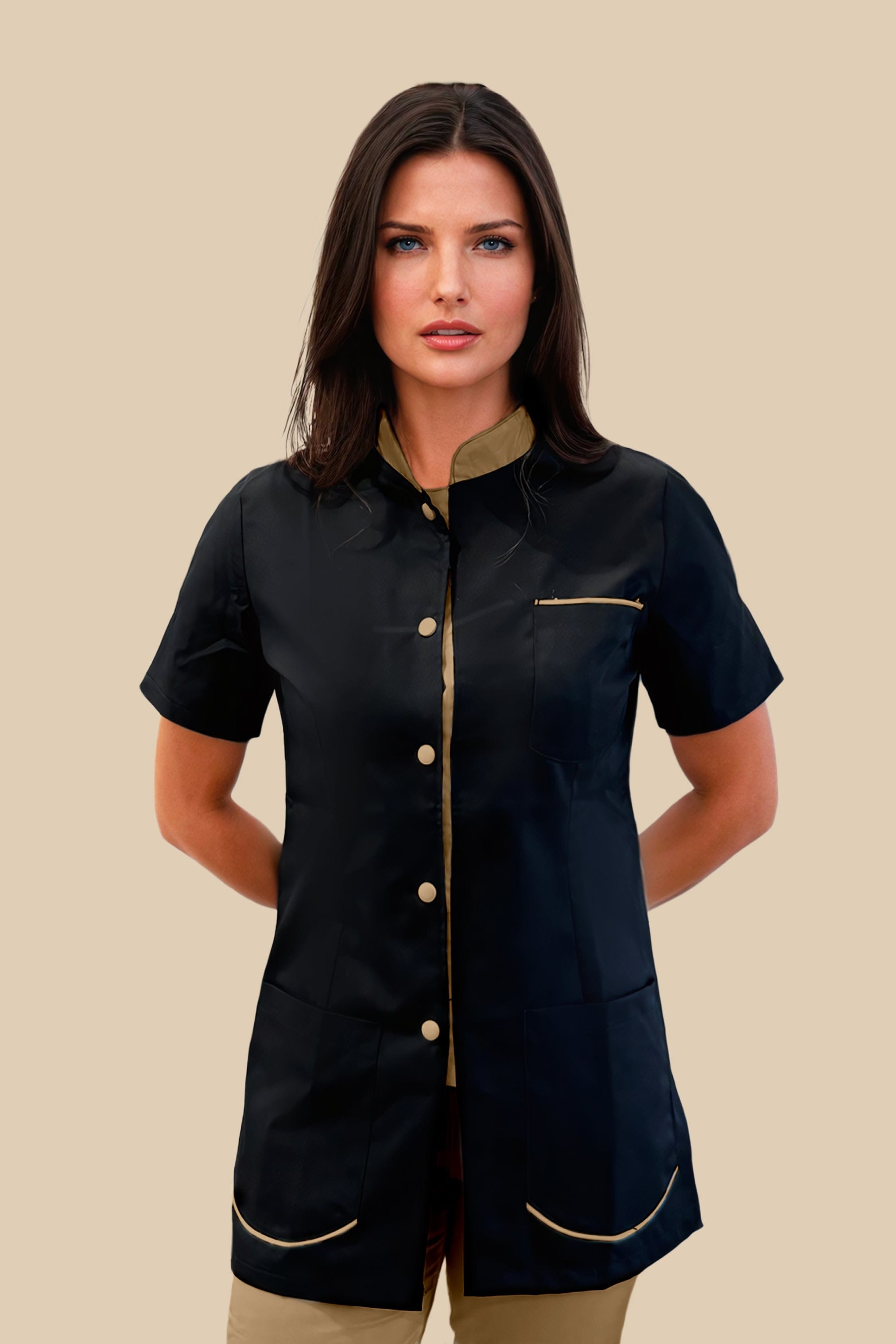 SRC Création Blouse Médicale Blouse médicale femme noir et biscuit - SAANA