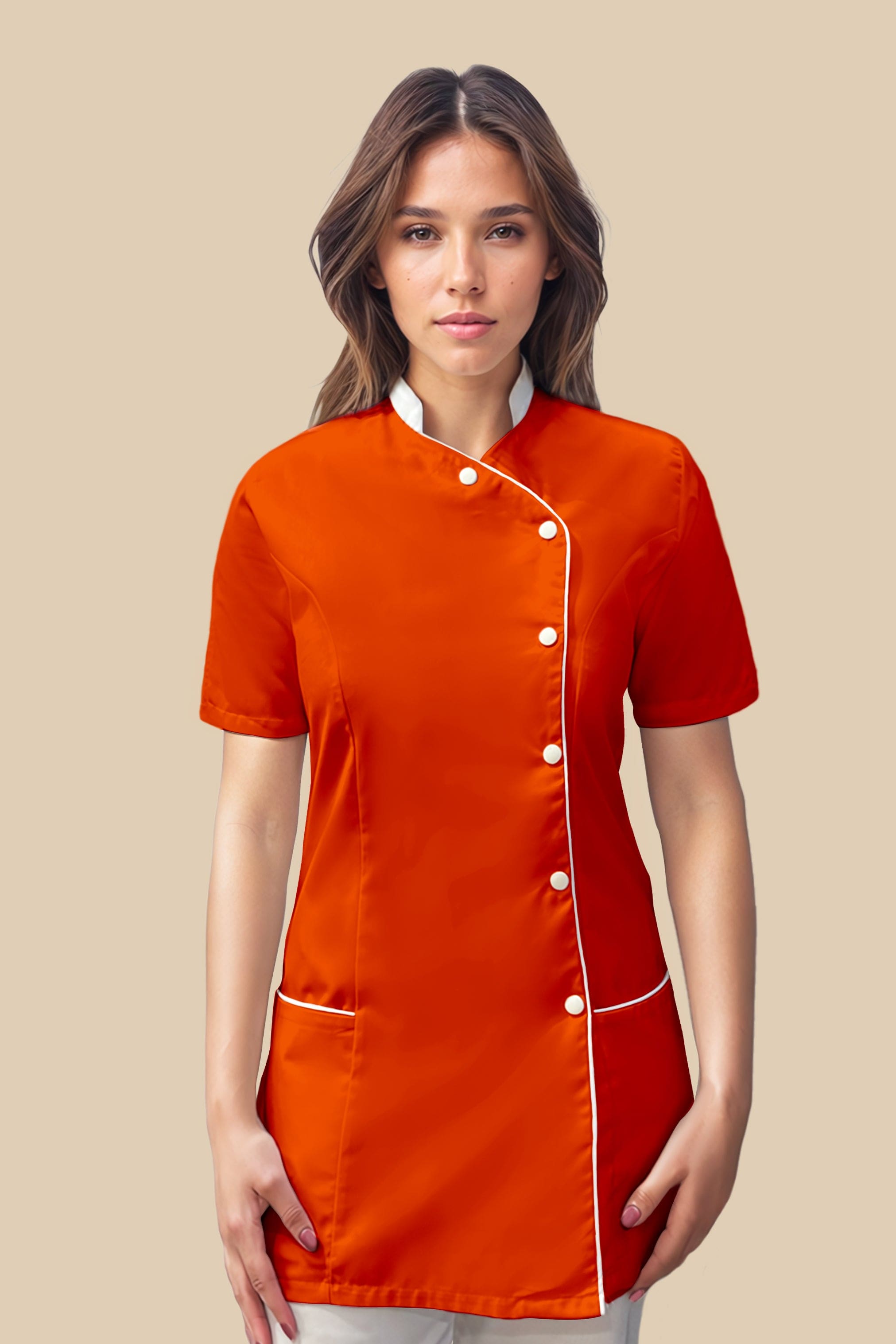 SRC Création Blouse Médicale Blouse médicale femme orange et blanc - SILA