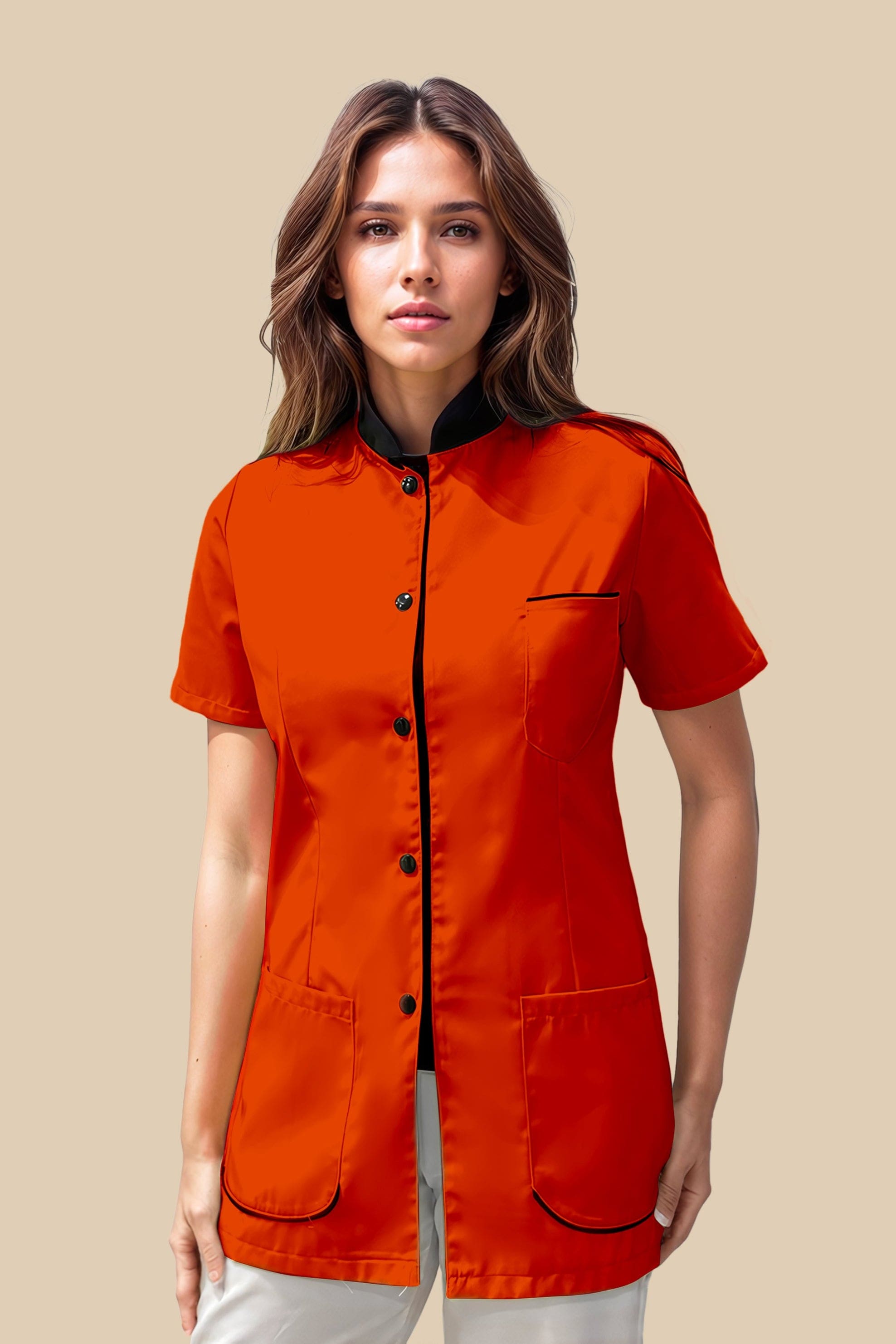 SRC Création Blouse Médicale Blouse médicale femme orange et noir - SAANA