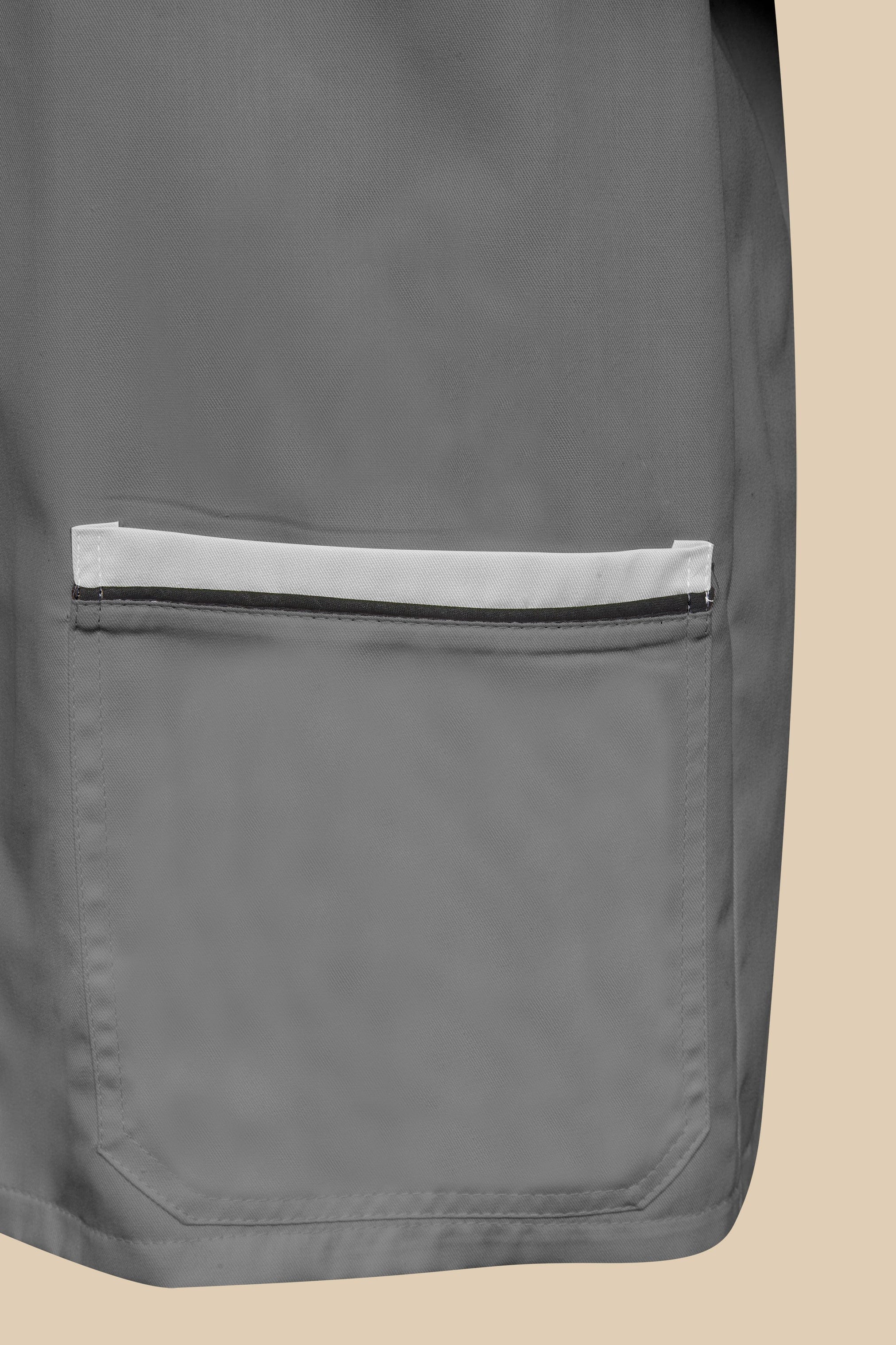 SRC Création Blouse Médicale Blouse médicale gris et blanc homme fermeture éclair - PRESPO