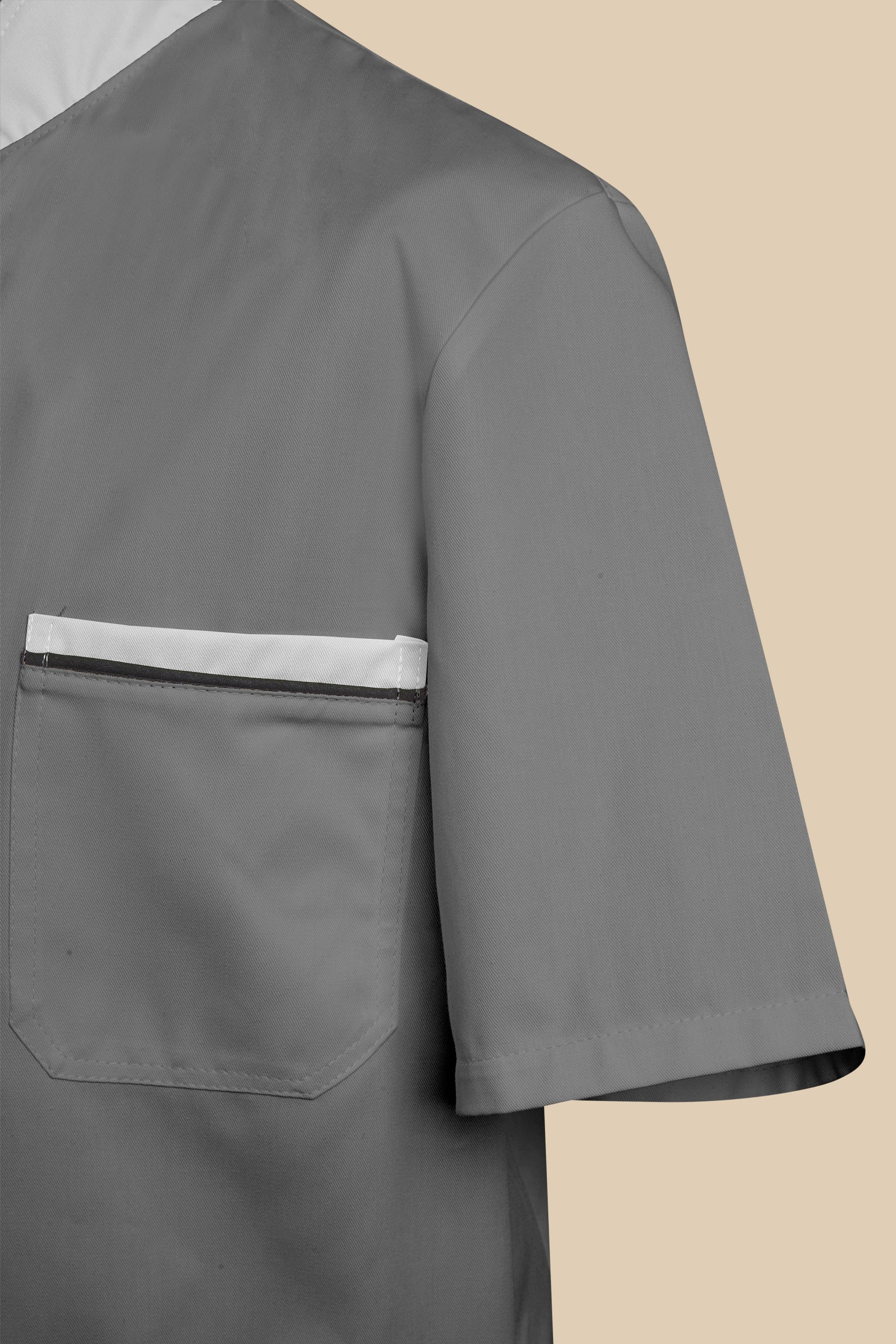 SRC Création Blouse Médicale Blouse médicale gris et blanc homme fermeture éclair - PRESPO