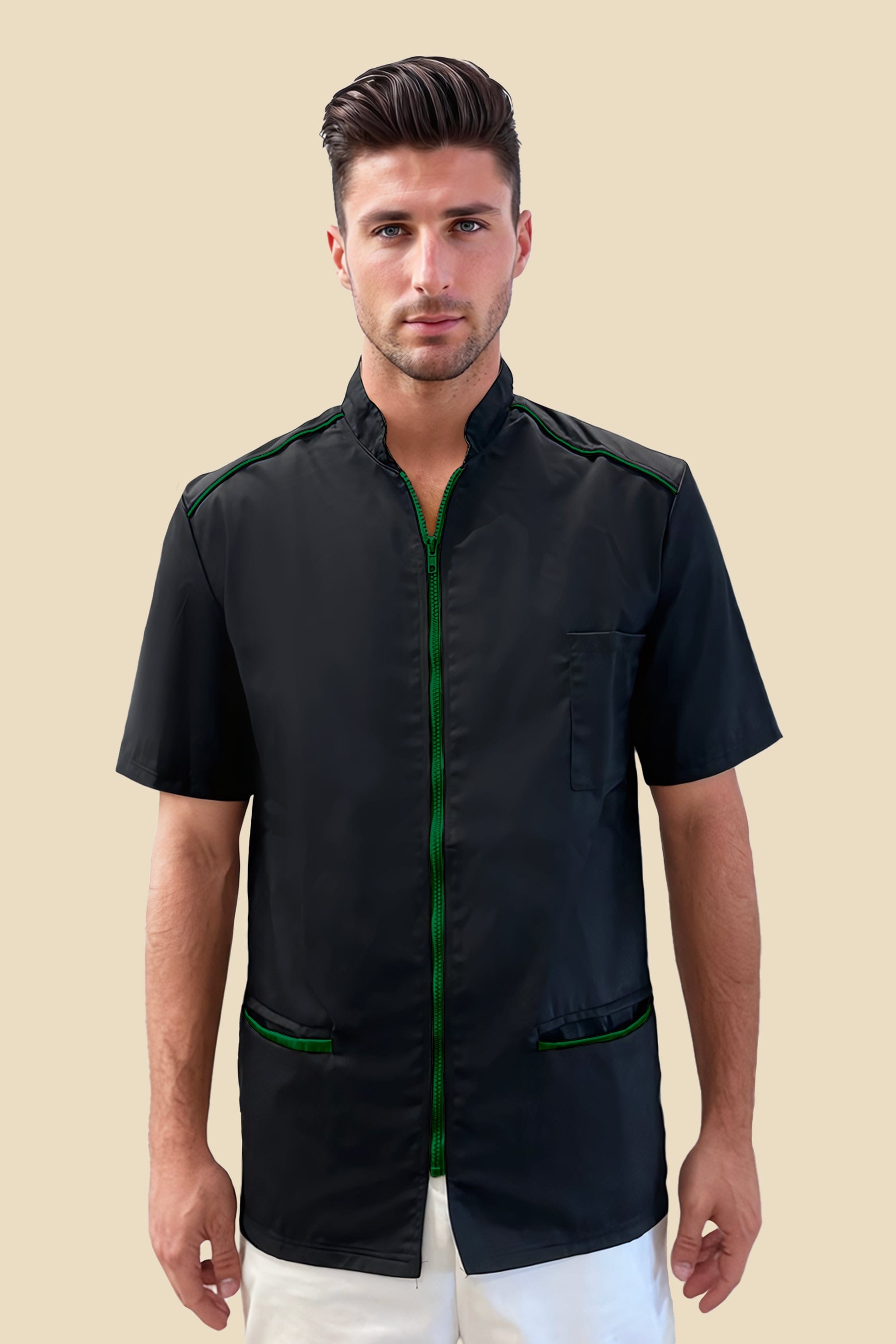 SRC Création Blouse Médicale Blouse médicale homme noir et vert - ALMO