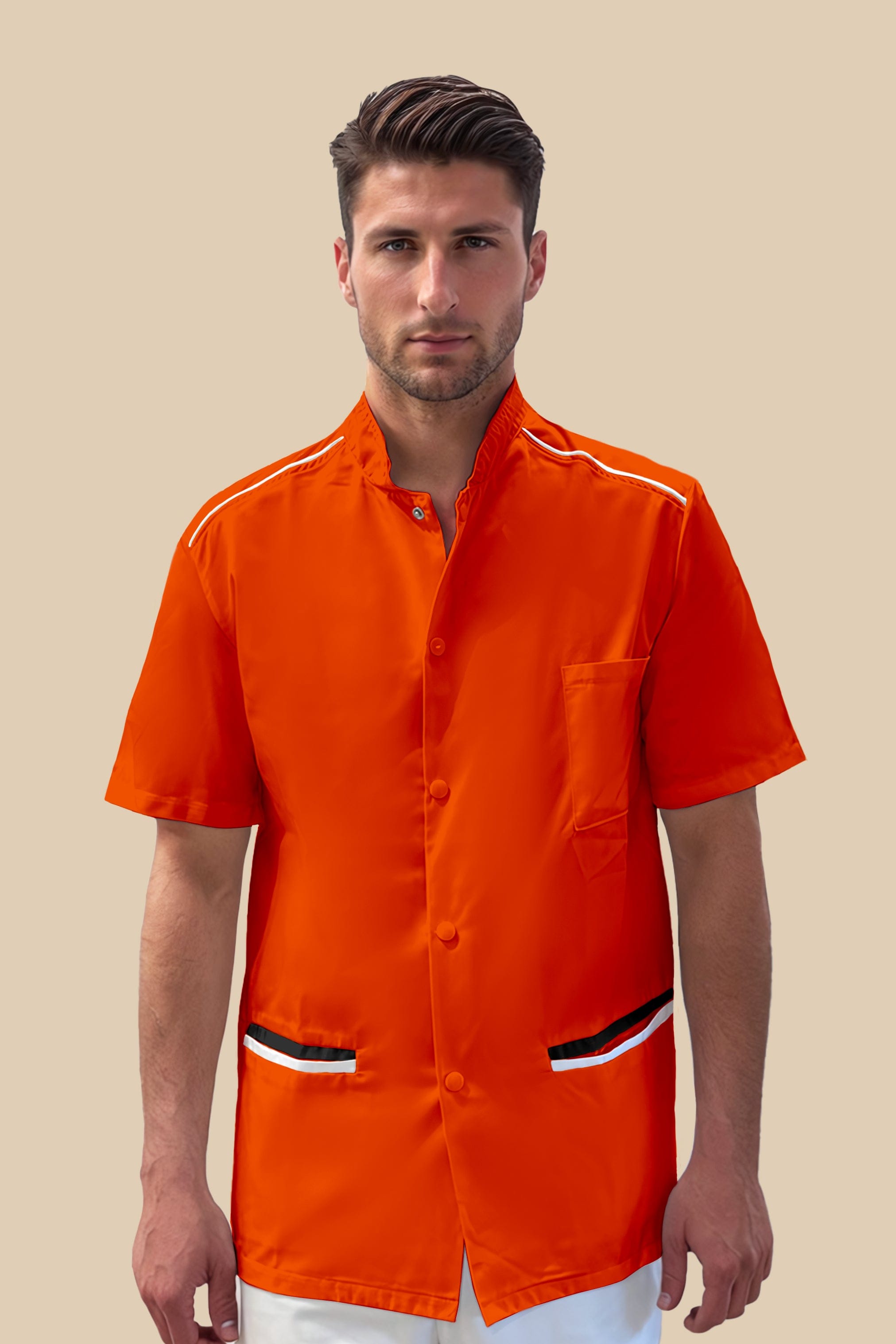 SRC Création Blouse Médicale Blouse médicale homme orange blanc originale - SANO