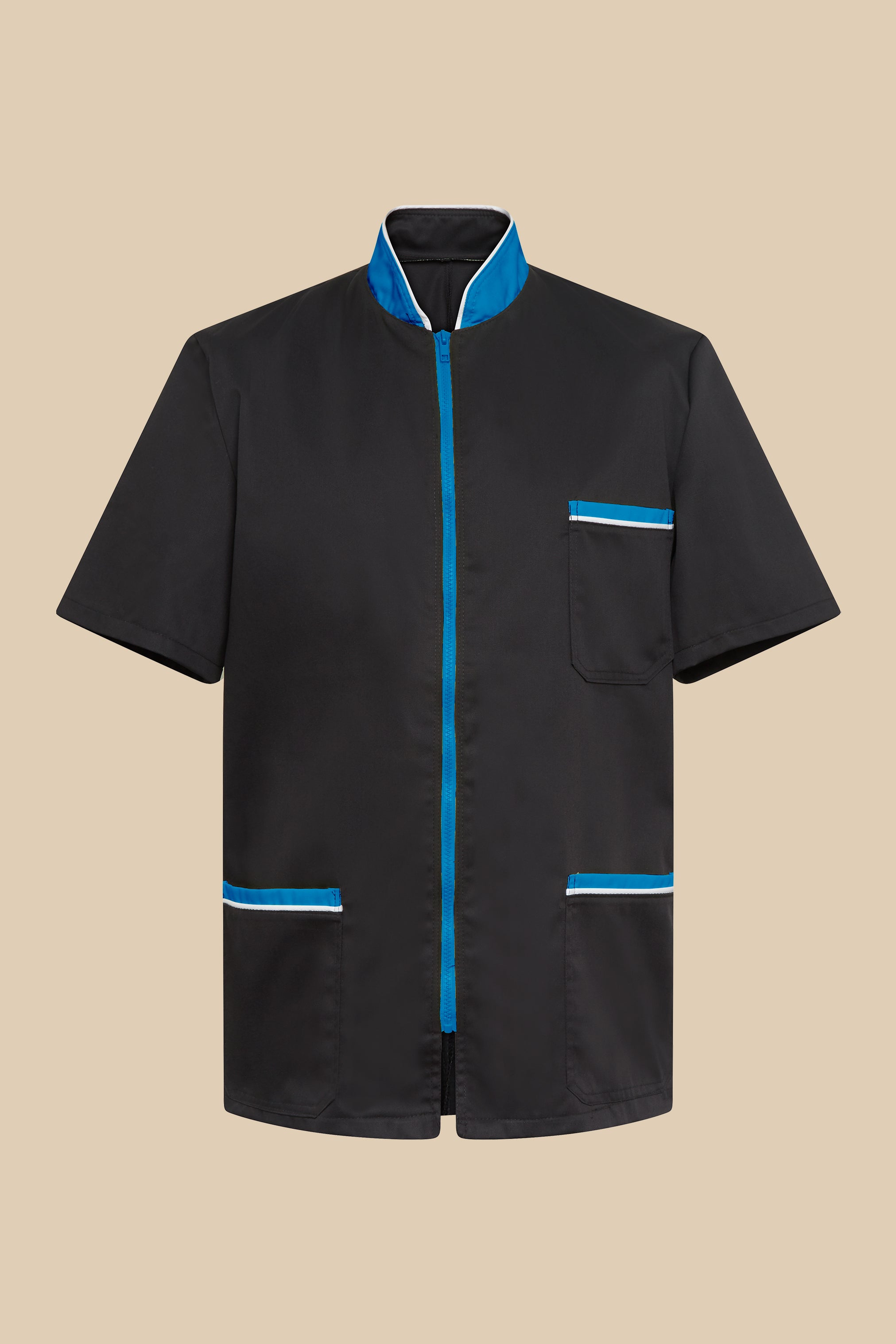 SRC Création Blouse Médicale Blouse médicale noir et turquoise homme fermeture éclair - PRESPO