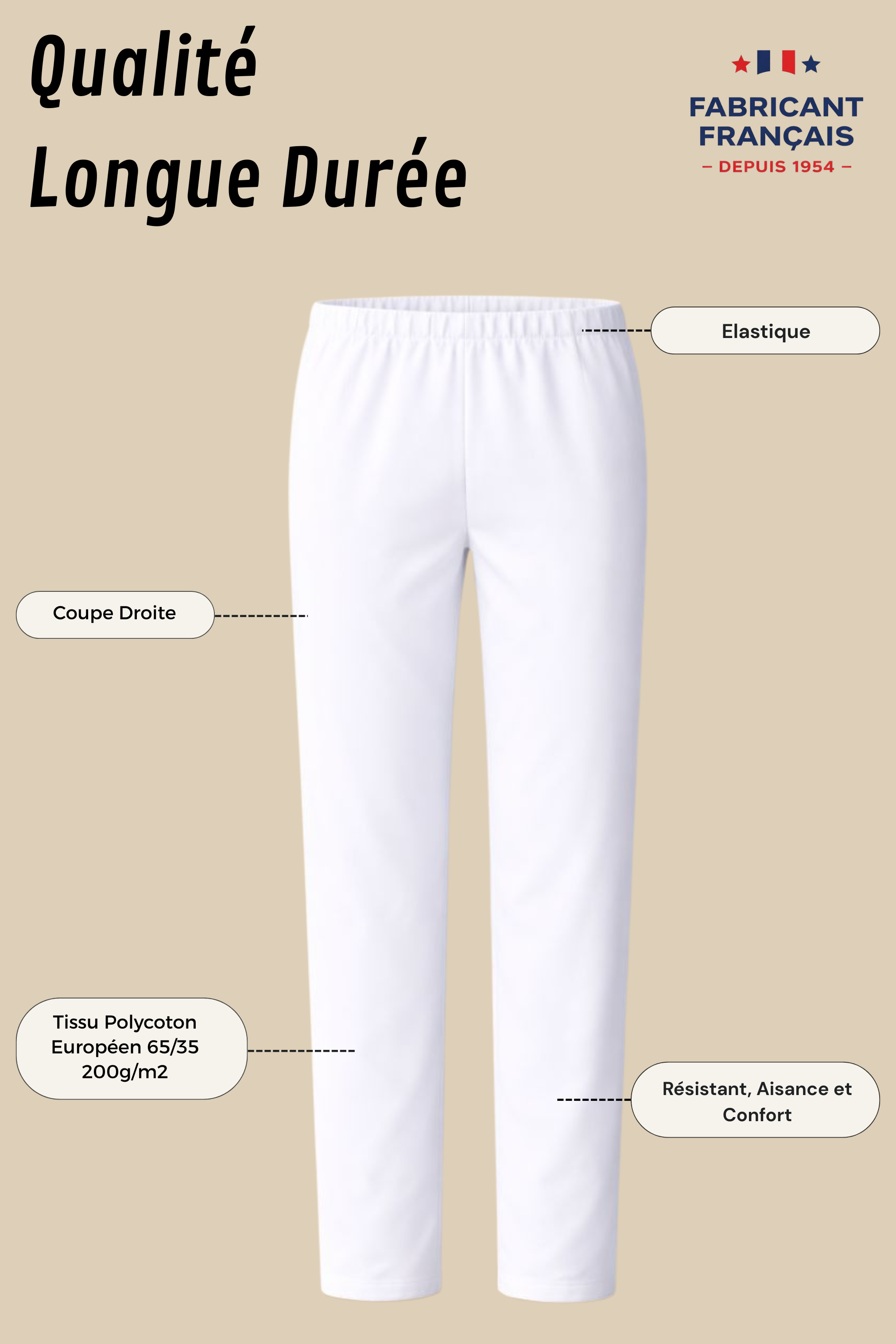 SRC Création pantalon médical Pantalon médical Blanc mixte - 1020