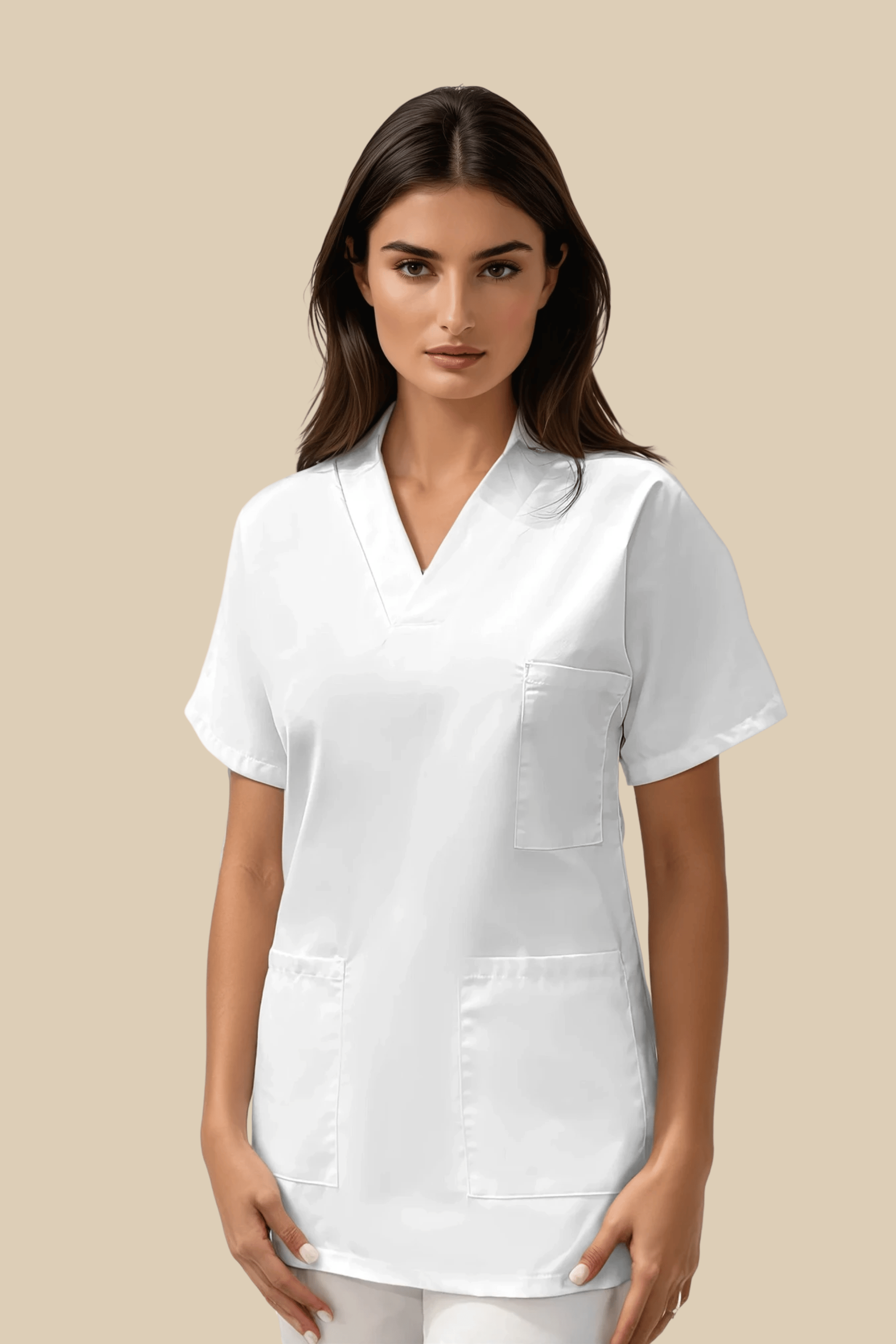 SRC Création Tunique médicale Pack de 6 tuniques médicales femme blanches à col V - 7797F