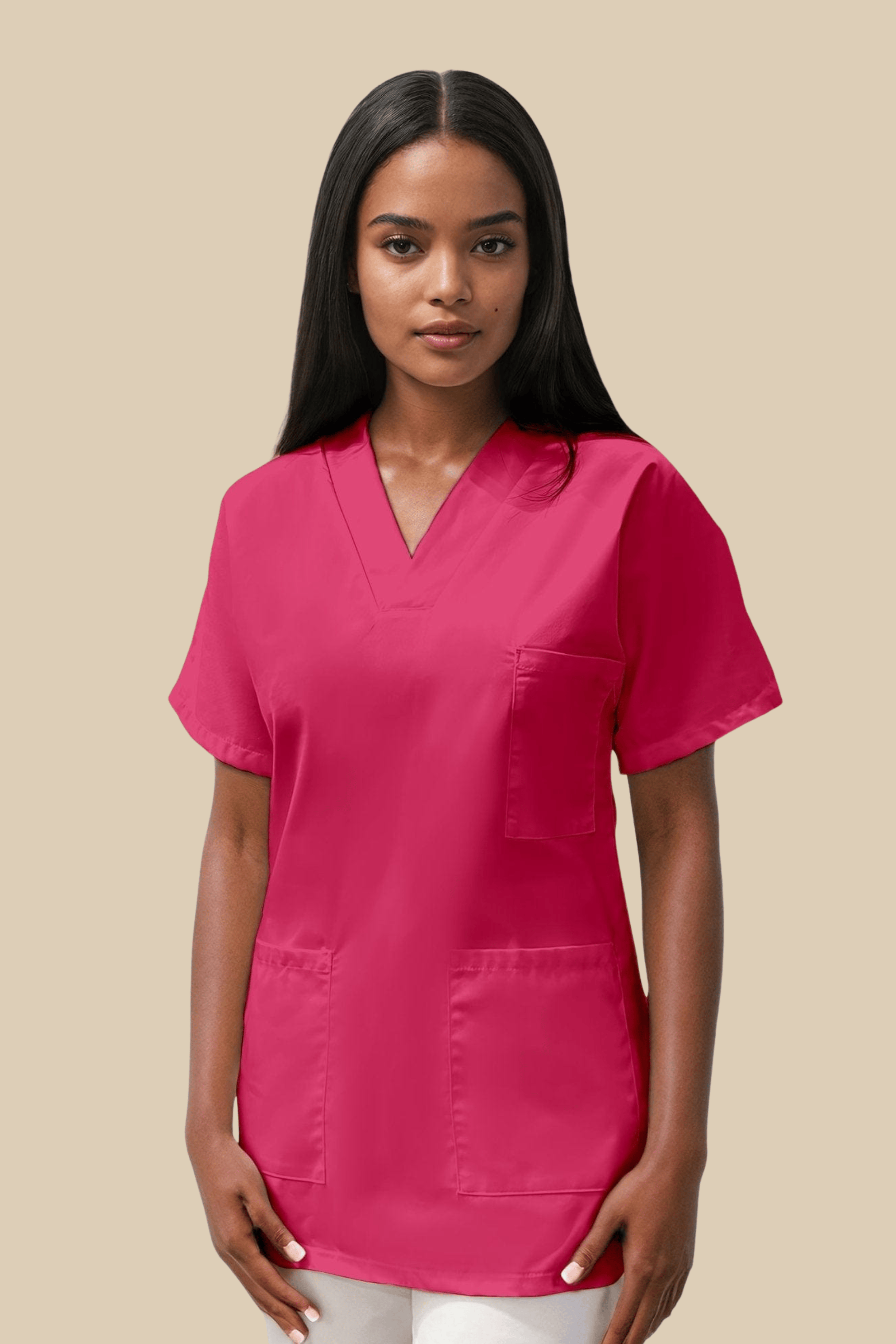 SRC Création Tunique médicale Tunique médicale col V femme fuchsia - 7797