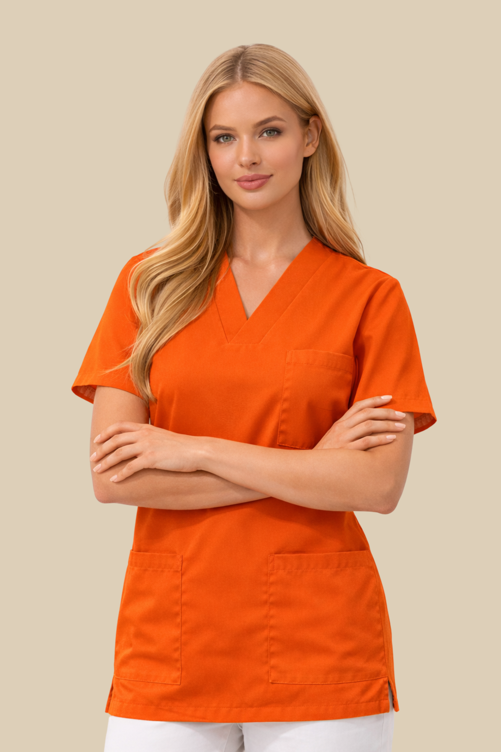 SRC Création Tunique médicale Tunique médicale col V femme orange - 7797F