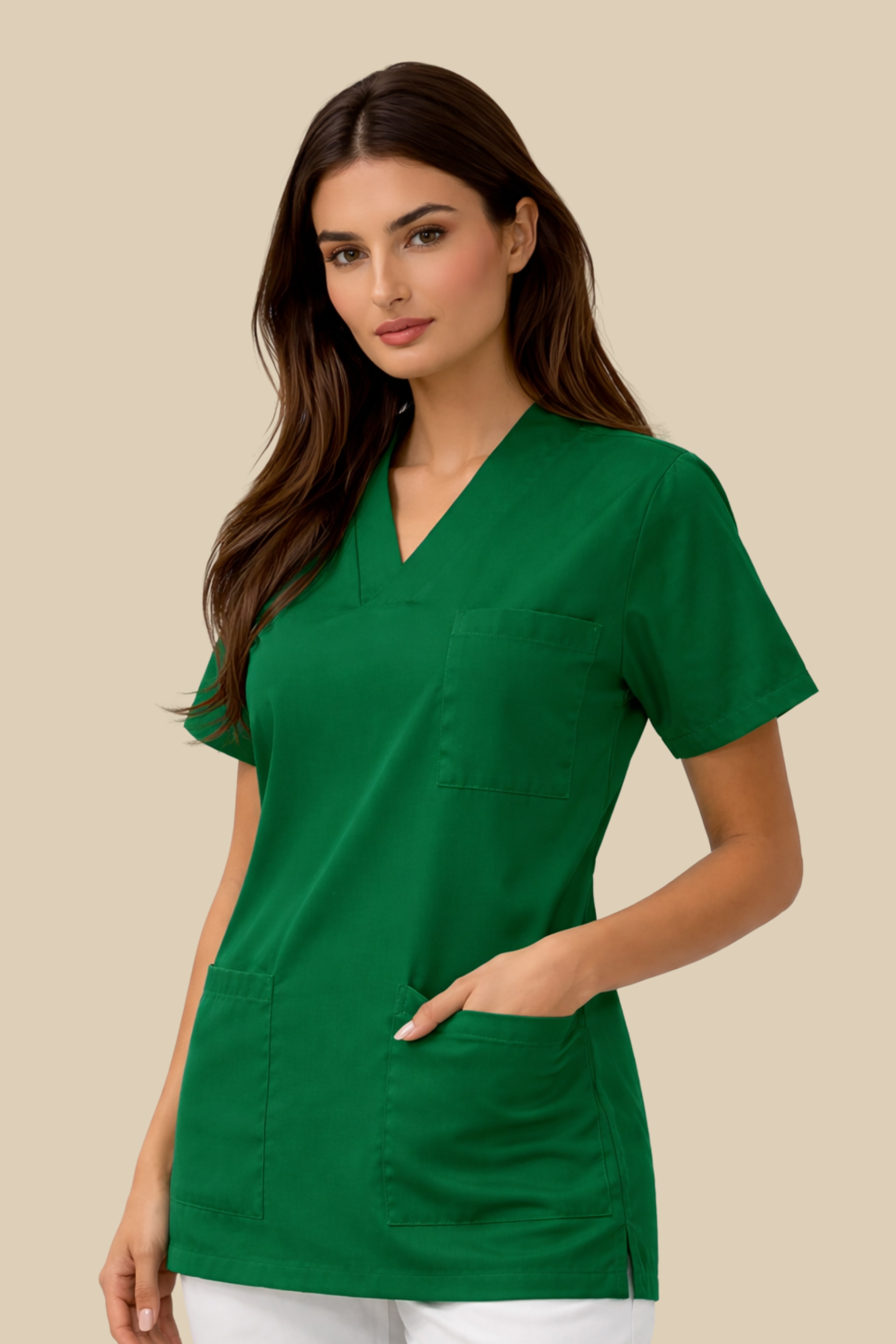 SRC Création Tunique médicale Tunique médicale col V femme verte - 7797F