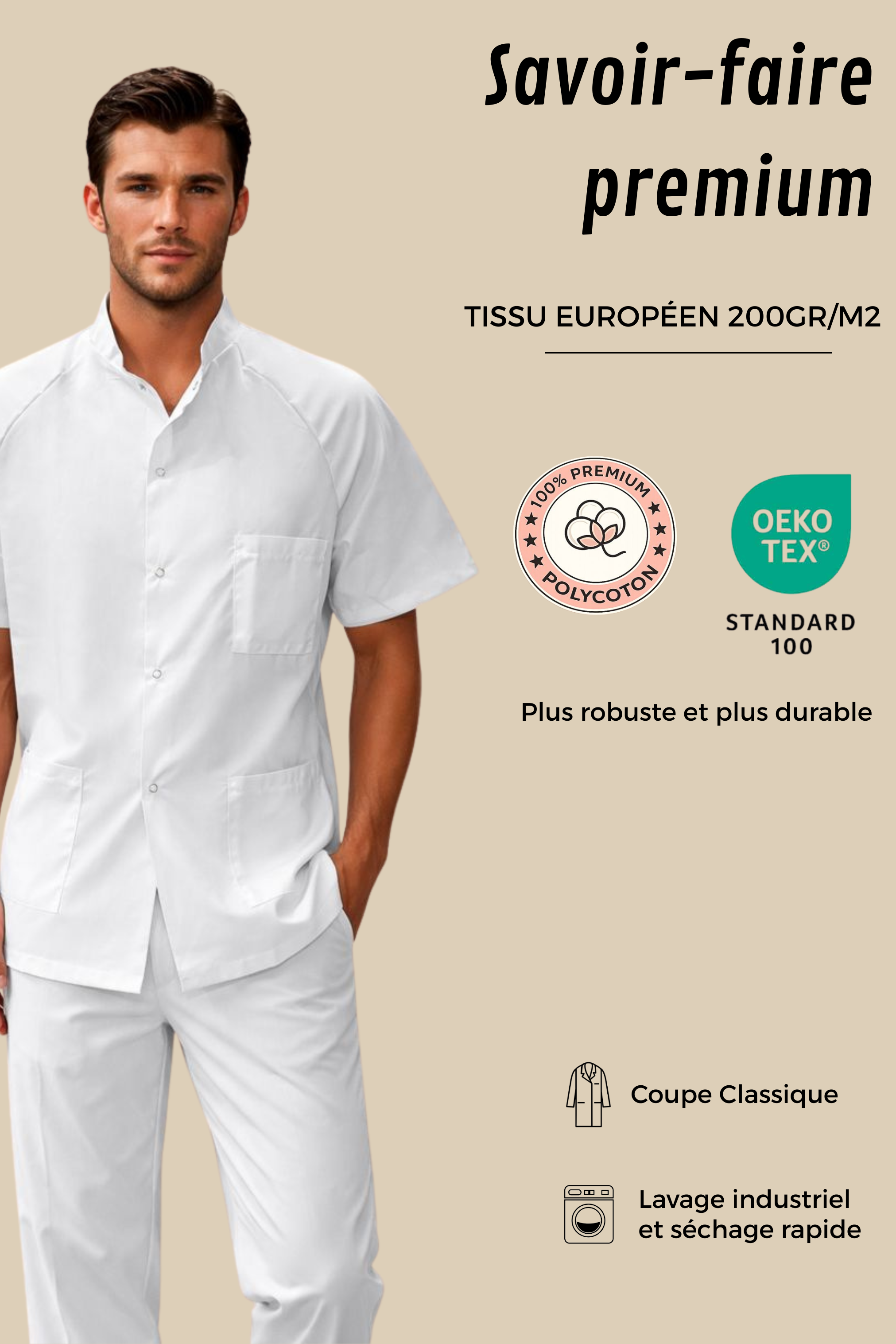 SRC Création Tunique médicale Tunique médicale mixte blanche - 4642