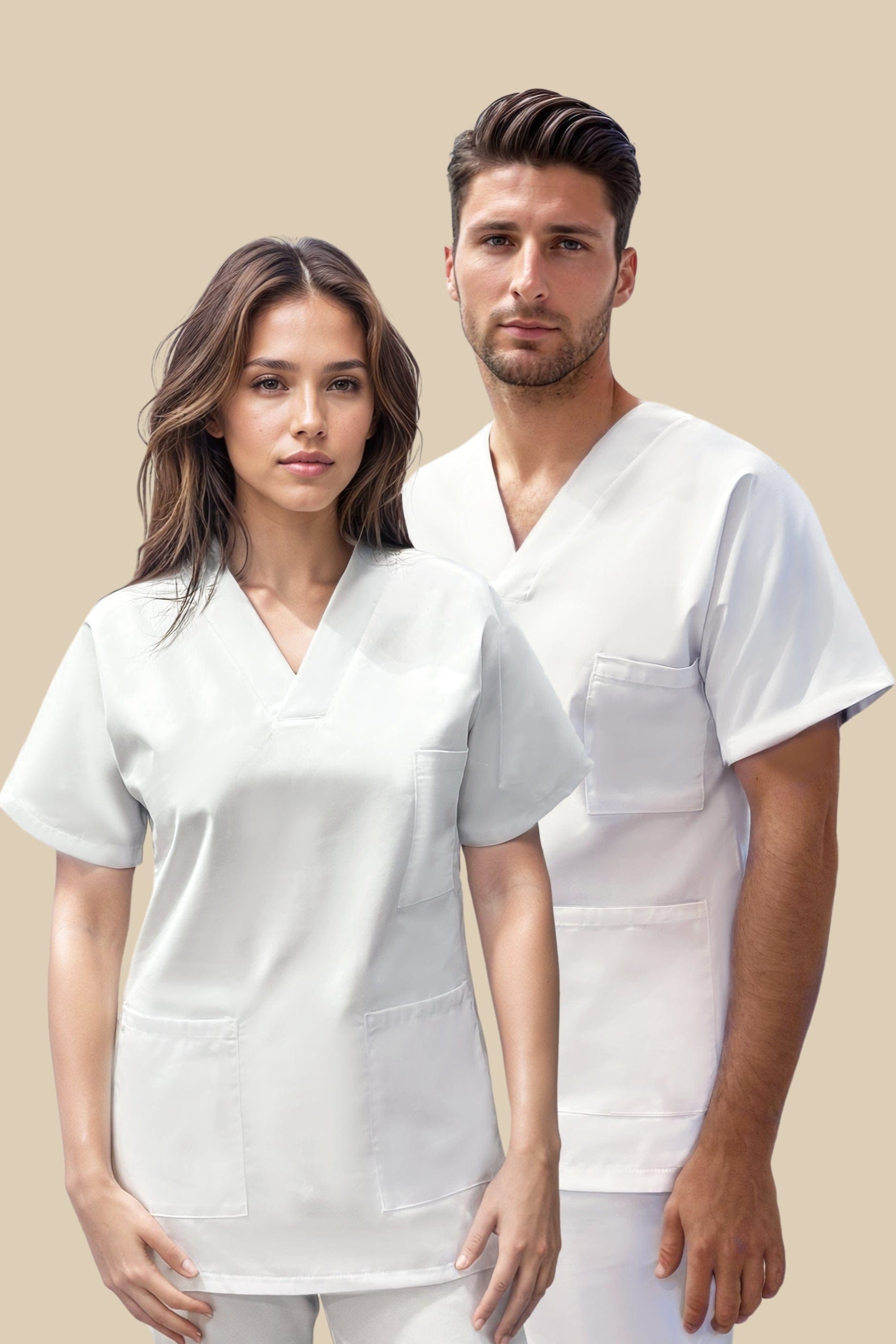 SRC Création Tunique médicale Tunique médicale mixte blanche col V 7797 / Pack 12